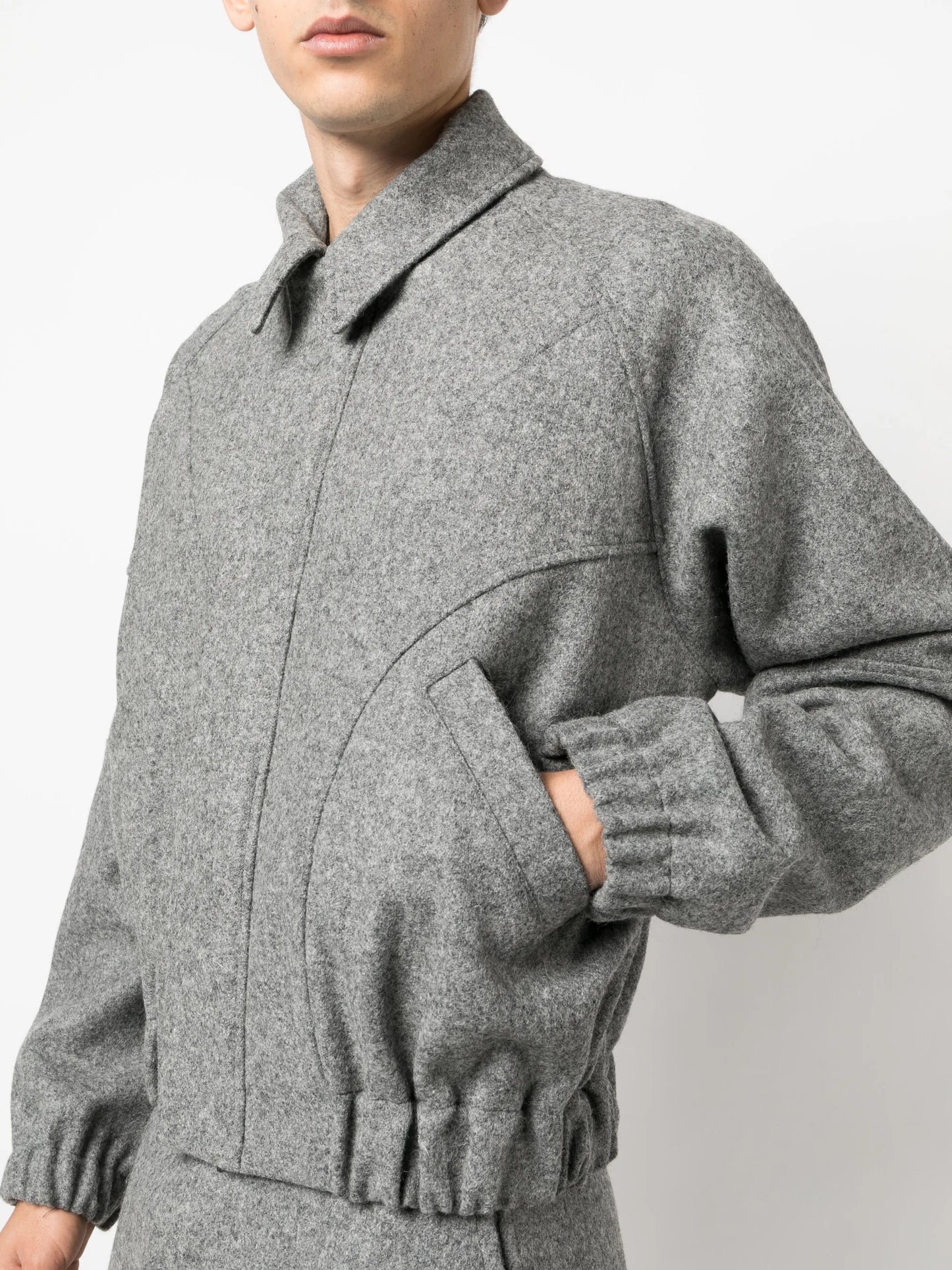 Ji Ji panelled zipped bomber jacket