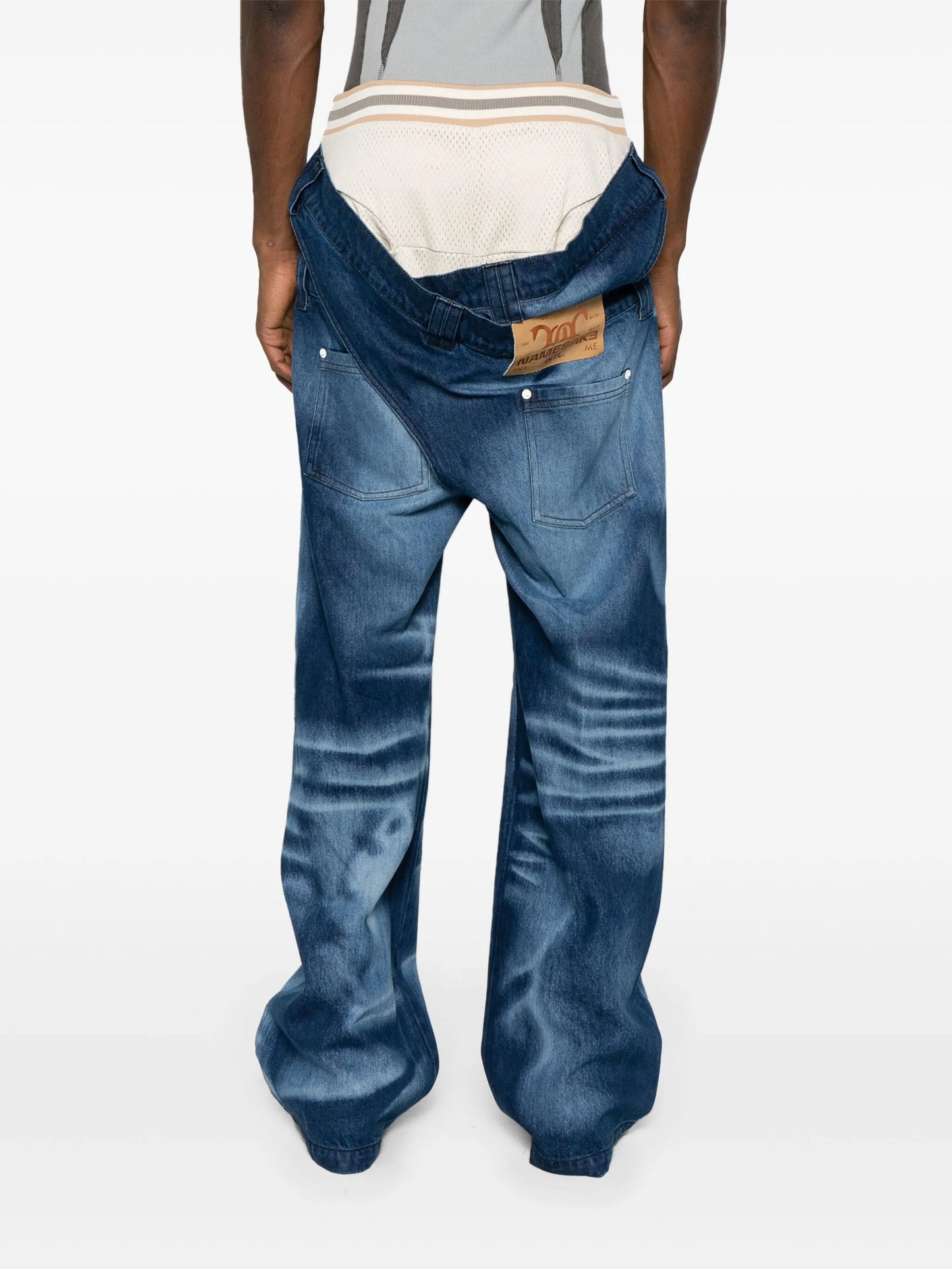 Del Corss acid-wash straight-leg jeans
