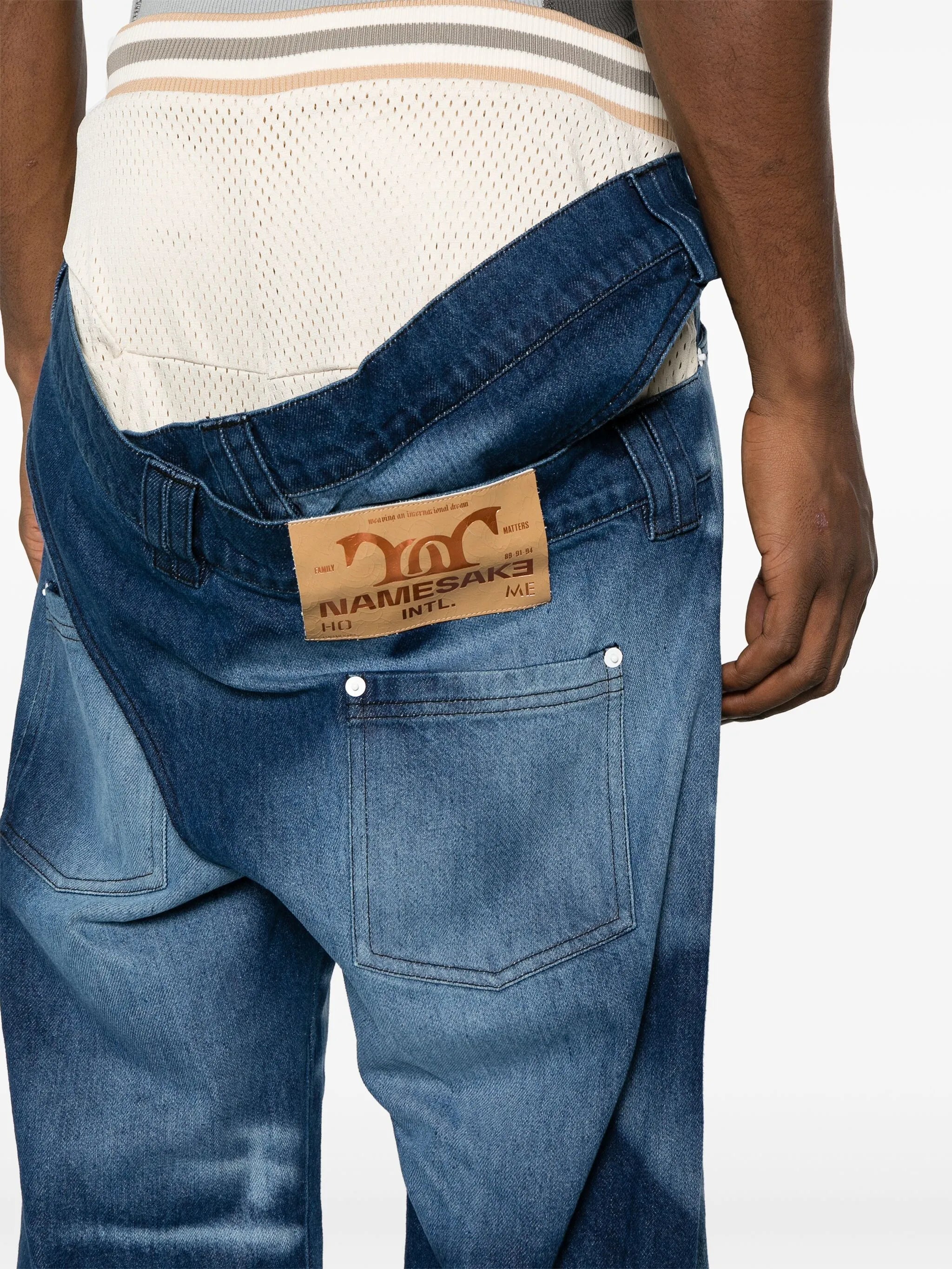 Del Corss acid-wash straight-leg jeans