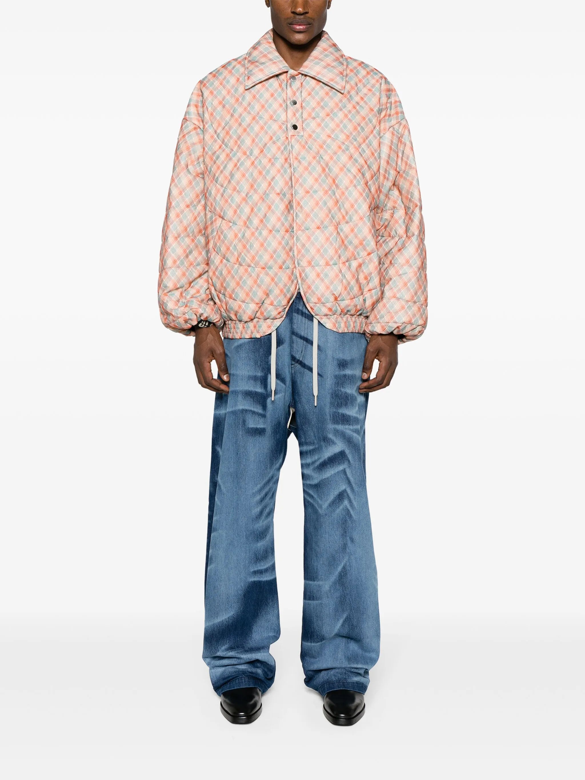 Del Corss acid-wash straight-leg jeans