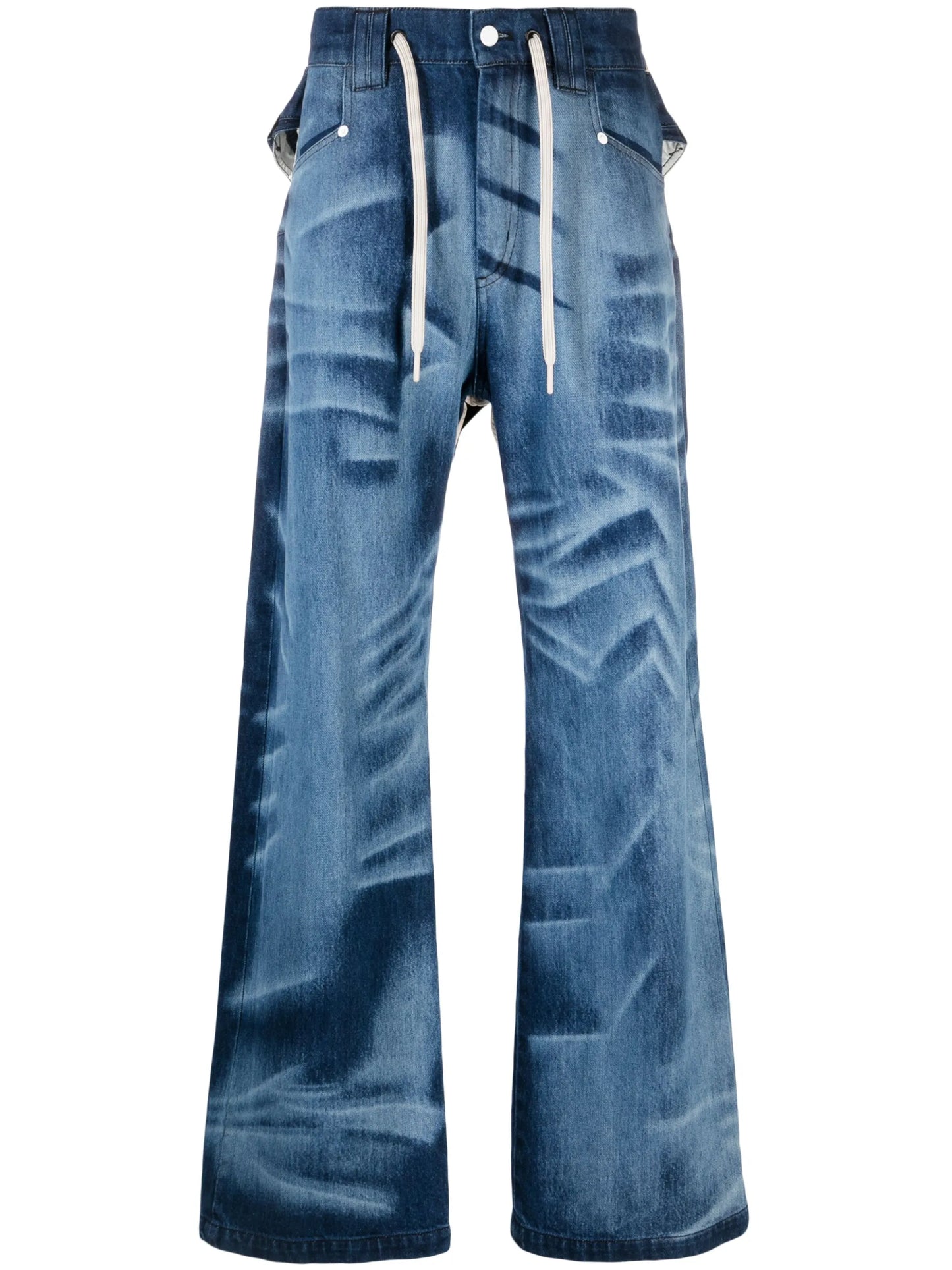 Del Corss acid-wash straight-leg jeans