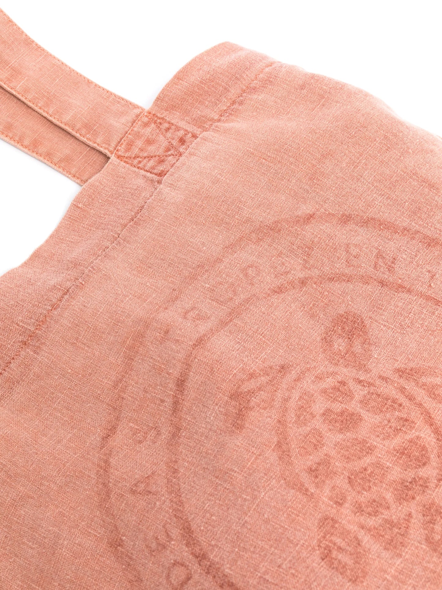 logo-print linen tote bag