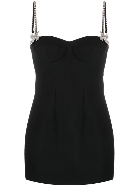 butterfly crystal-embellished mini dress