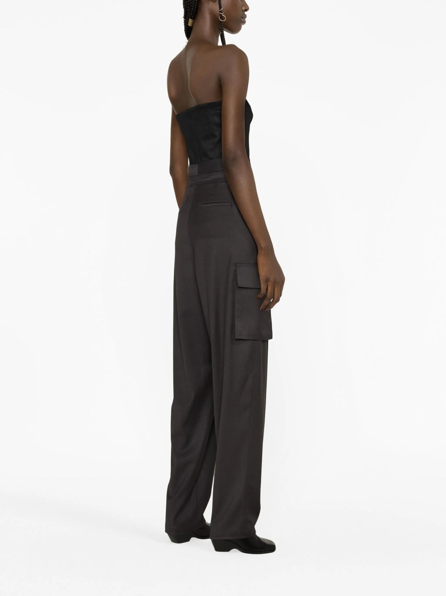 pleated cut-out cargo trousers