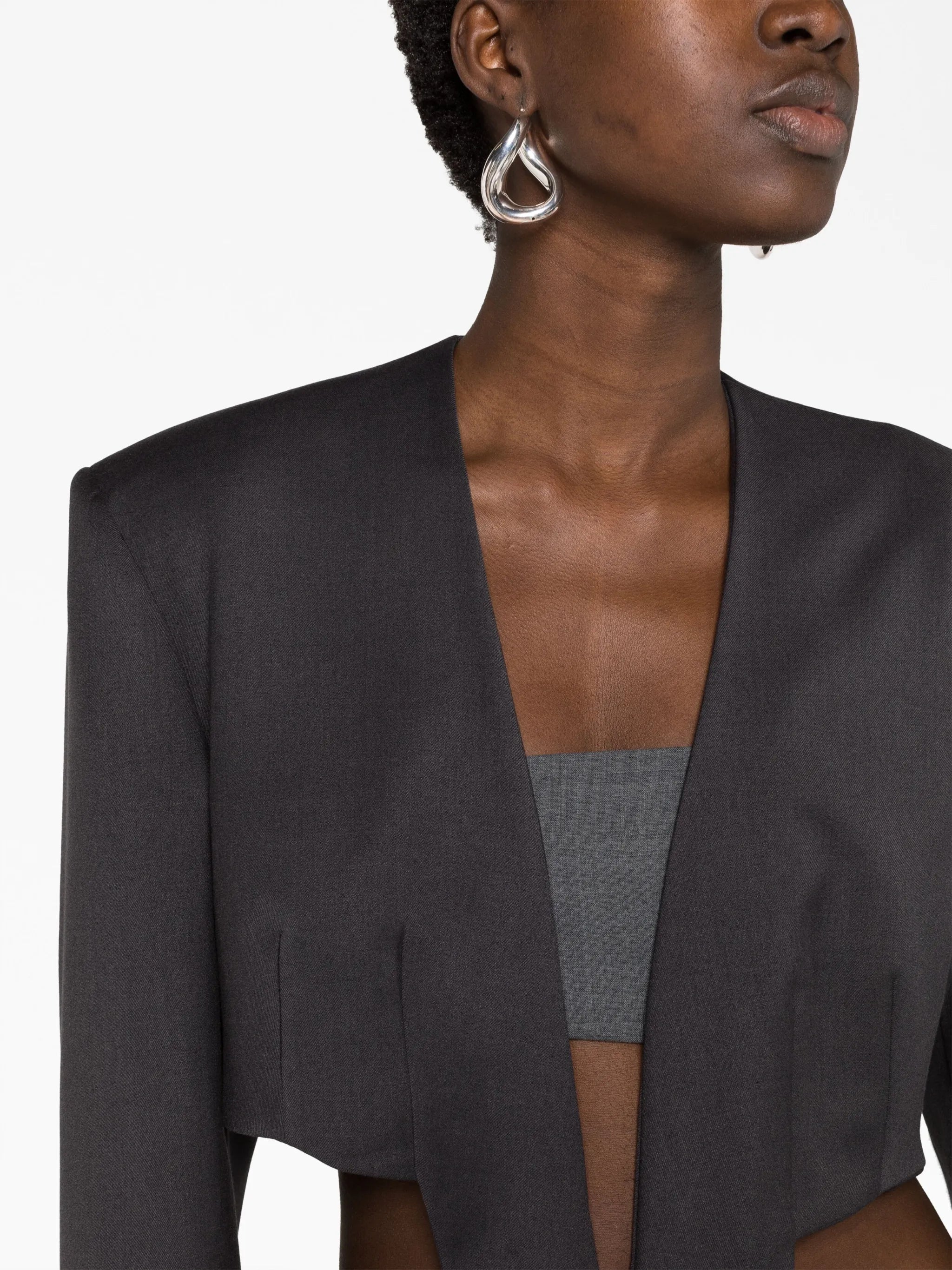 asymmetric cropped jacket