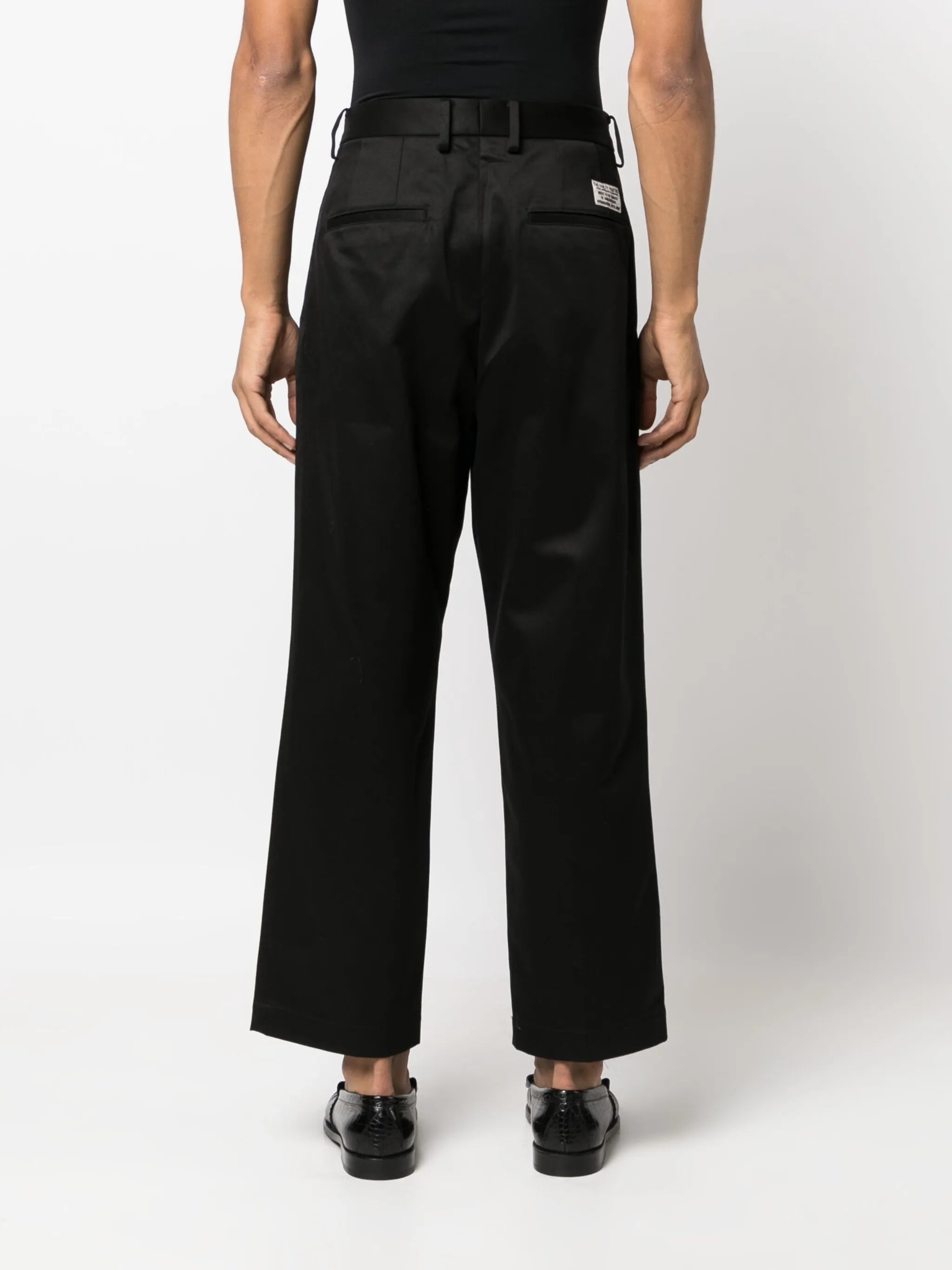 cropped pleated chino trousers