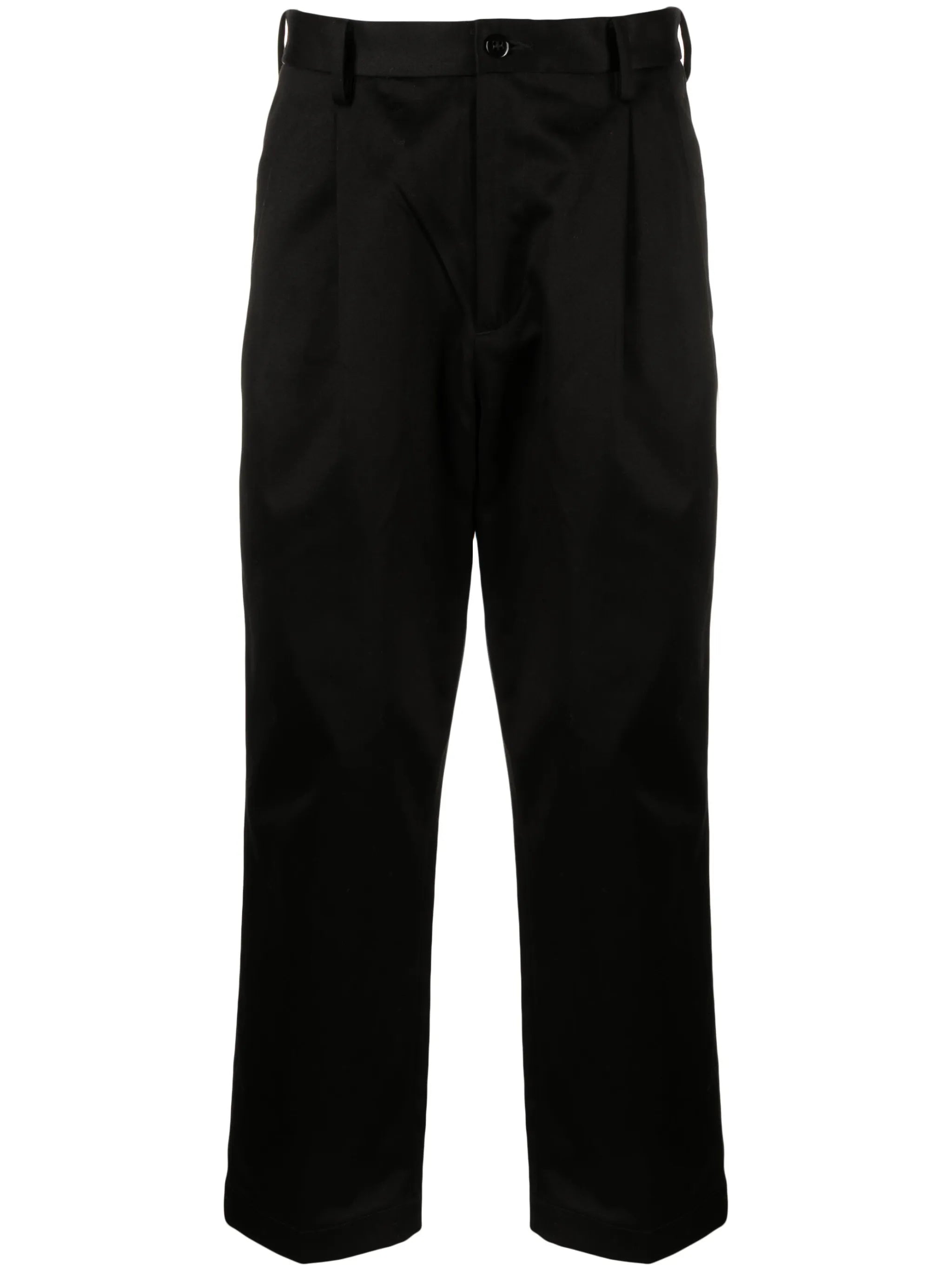 cropped pleated chino trousers