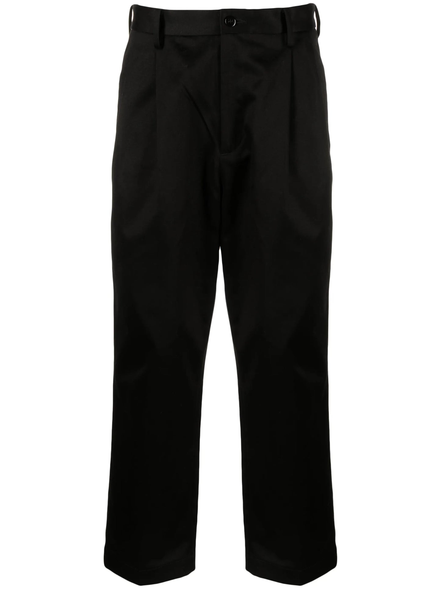 cropped pleated chino trousers