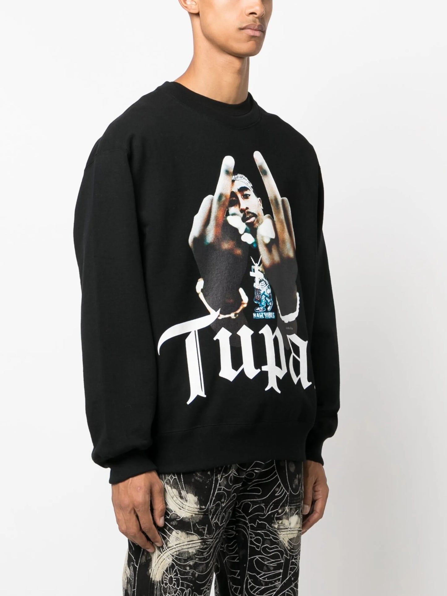 Tupac-print cotton sweatshirt