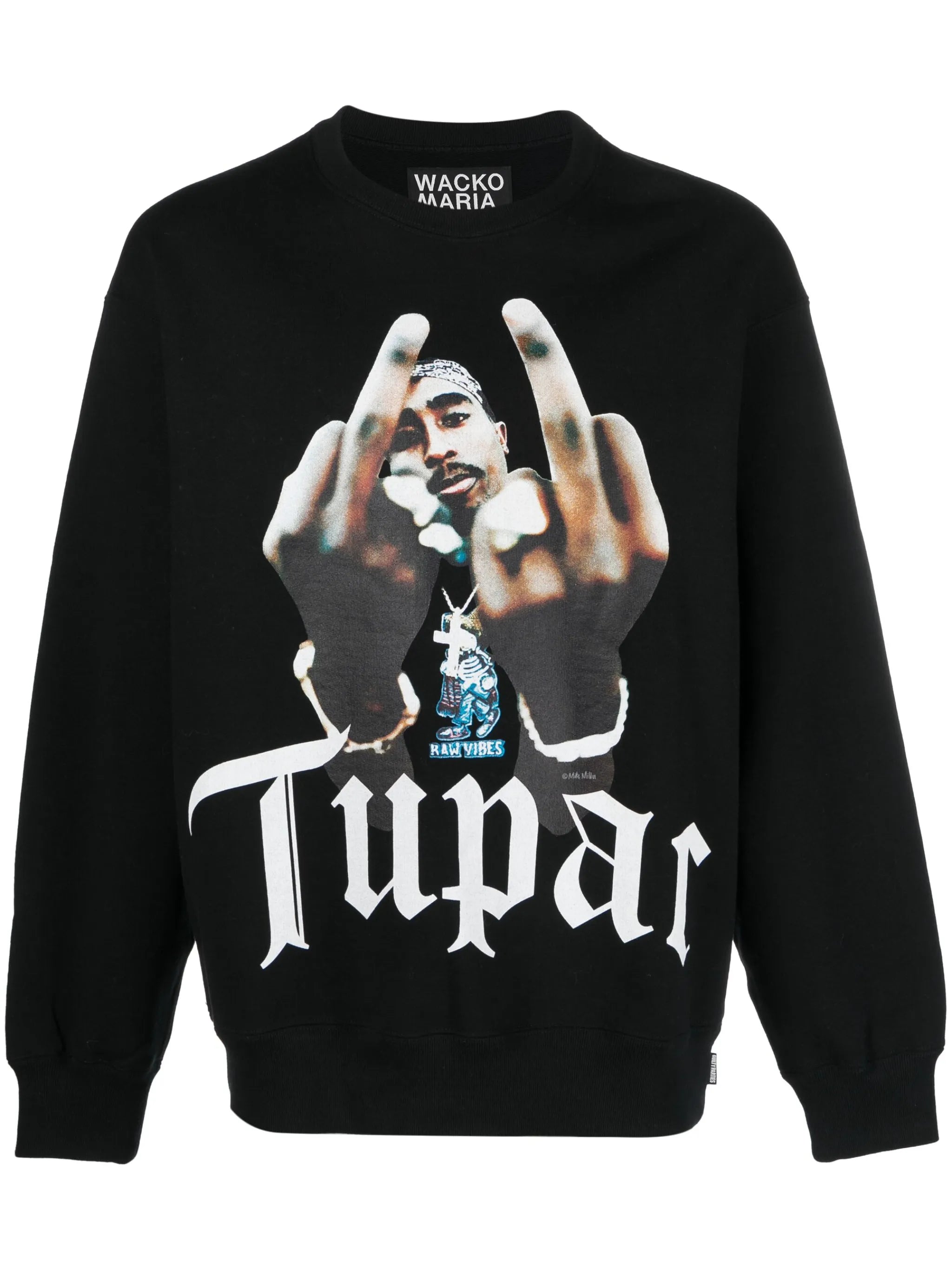 Tupac-print cotton sweatshirt