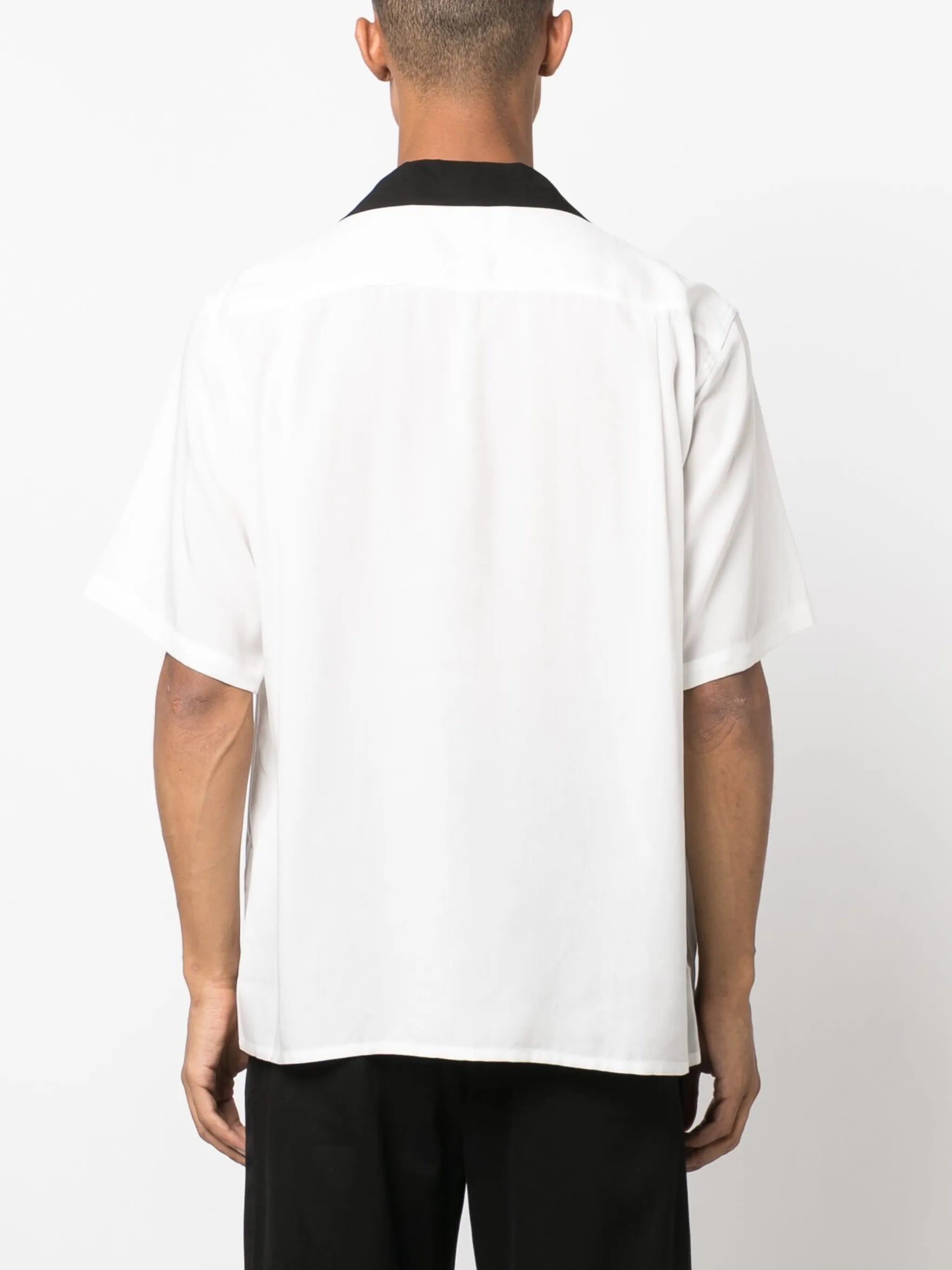 two-tone stripe-print shirt