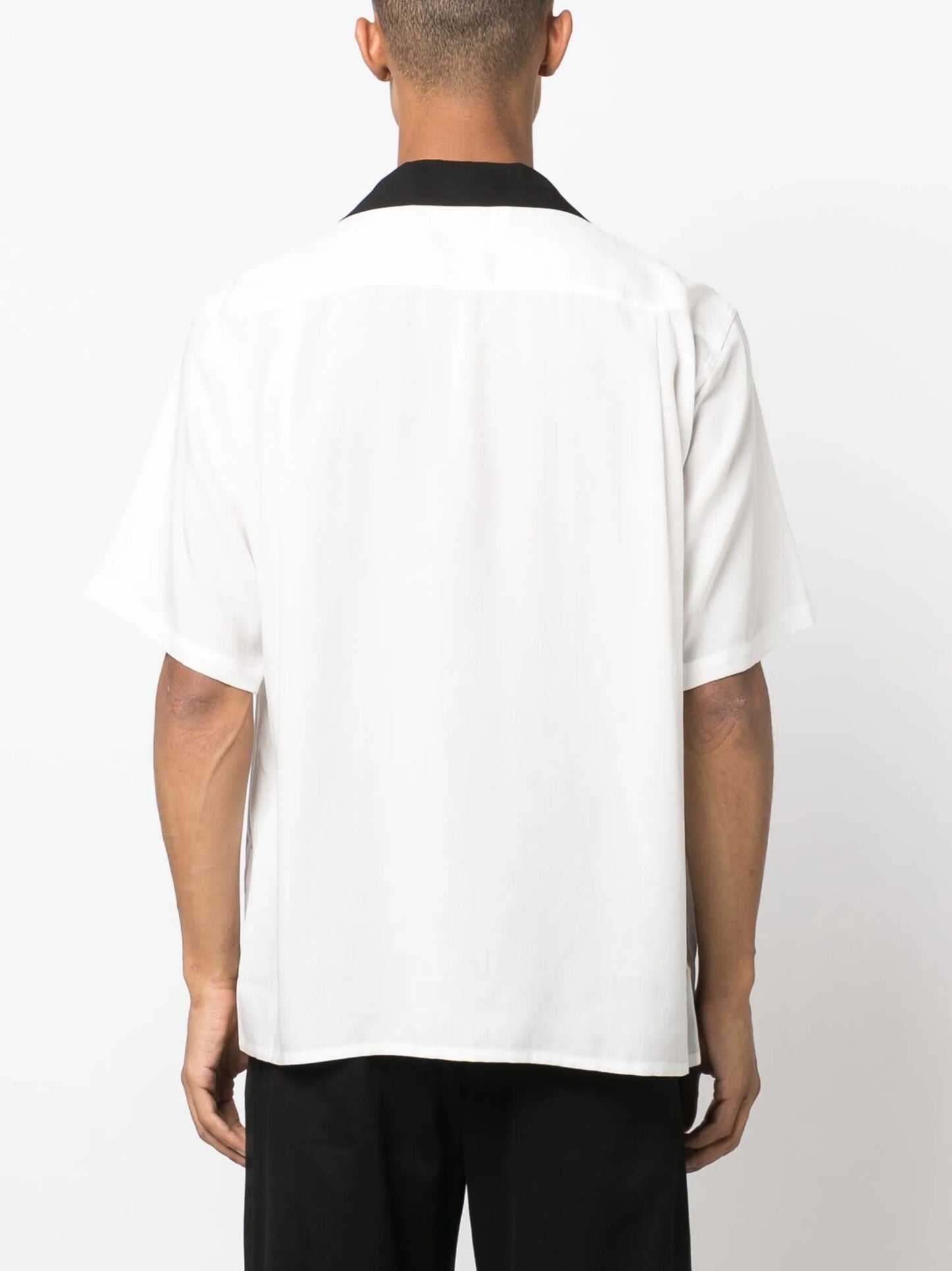 two-tone stripe-print shirt