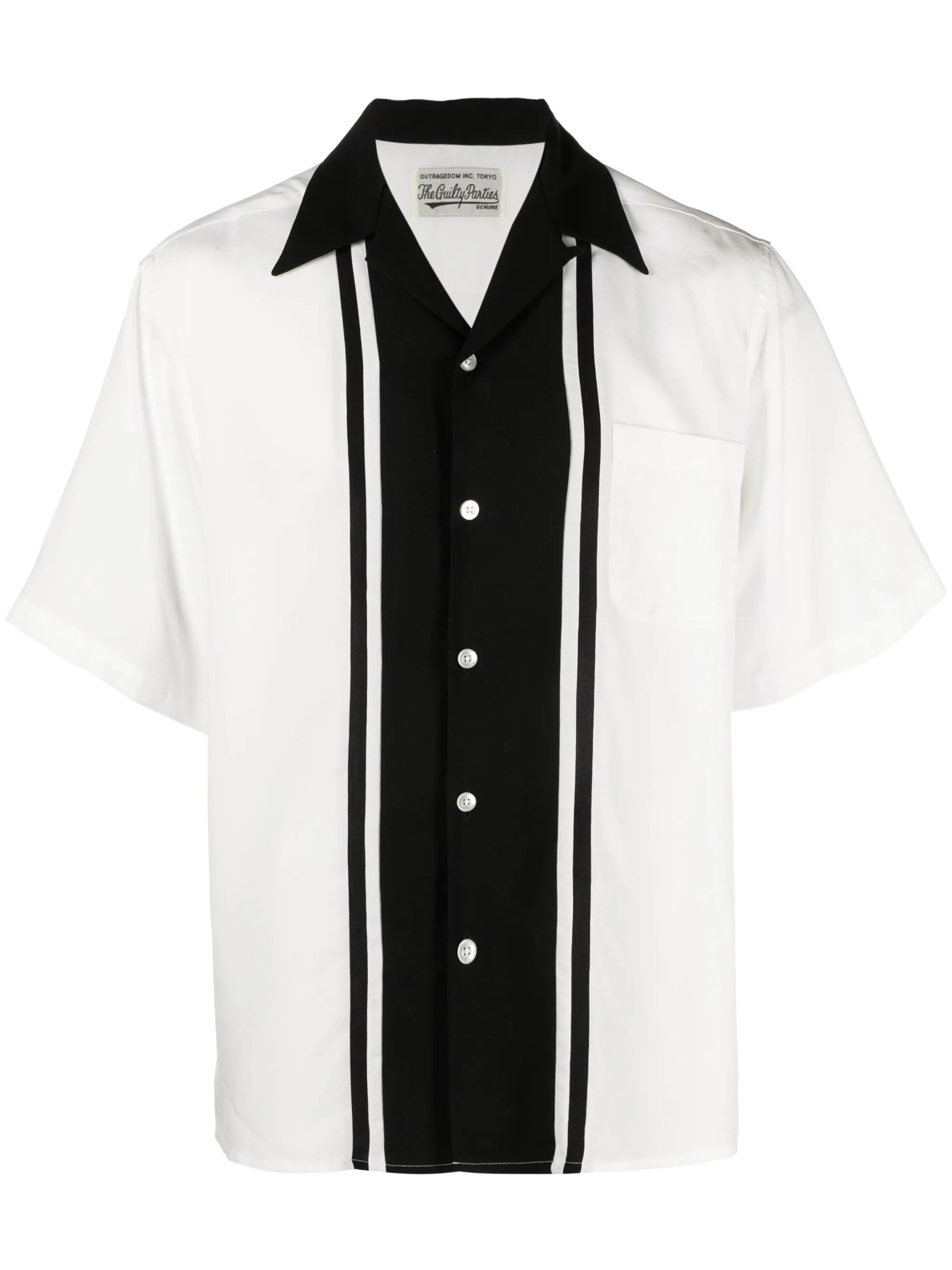 two-tone stripe-print shirt