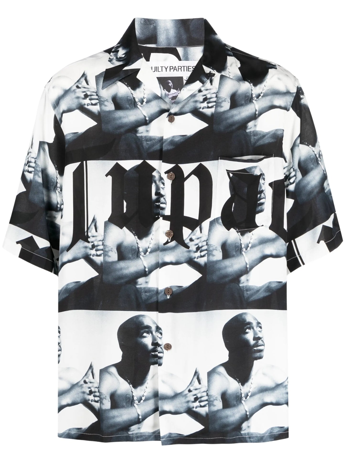 Tupac camp-collar shirt