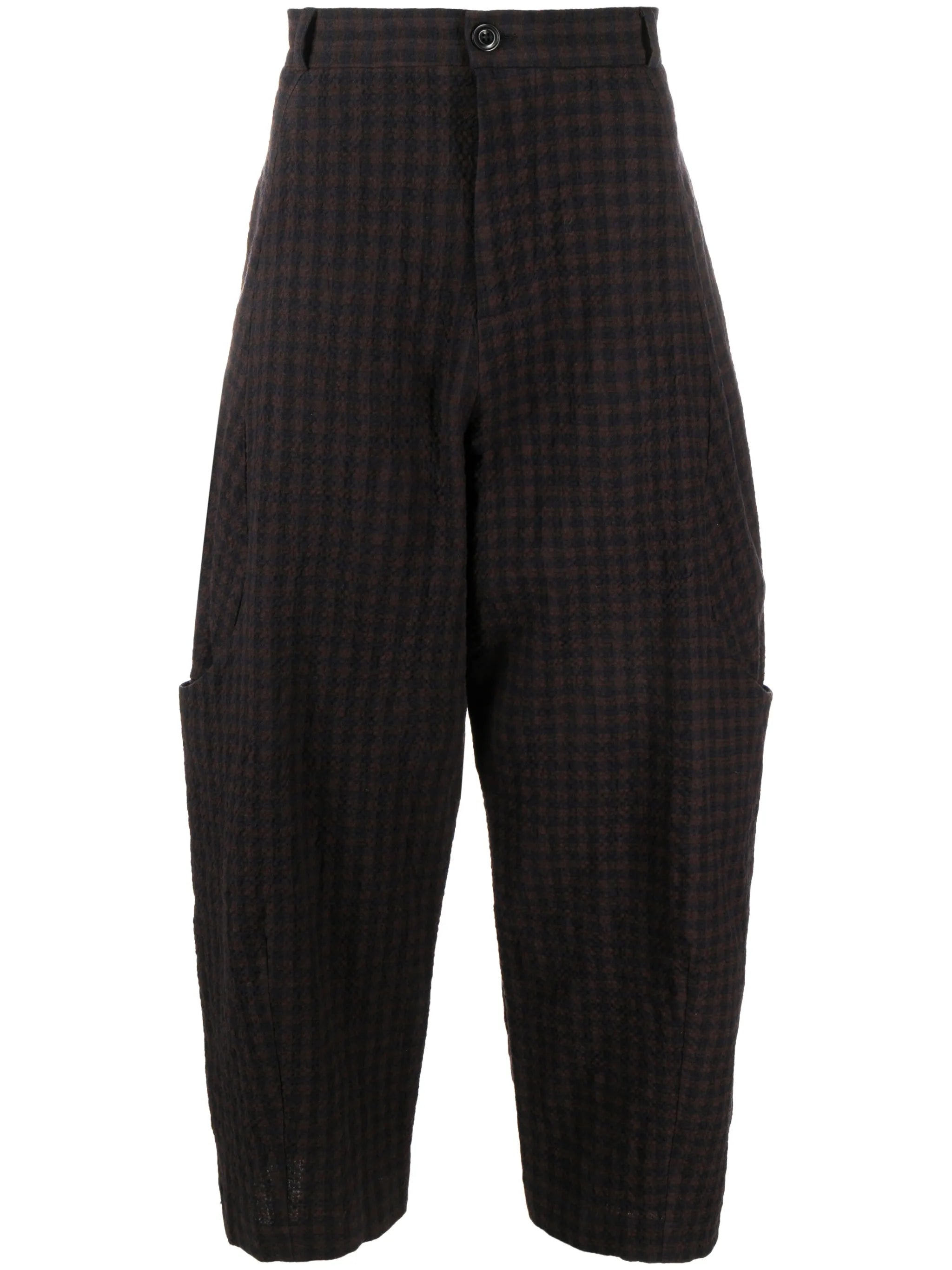 Malay check-print loose trousers