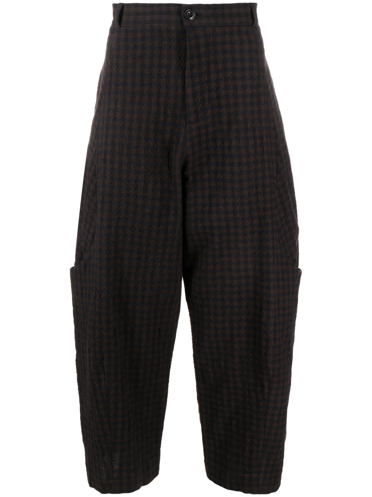 Malay check-print loose trousers