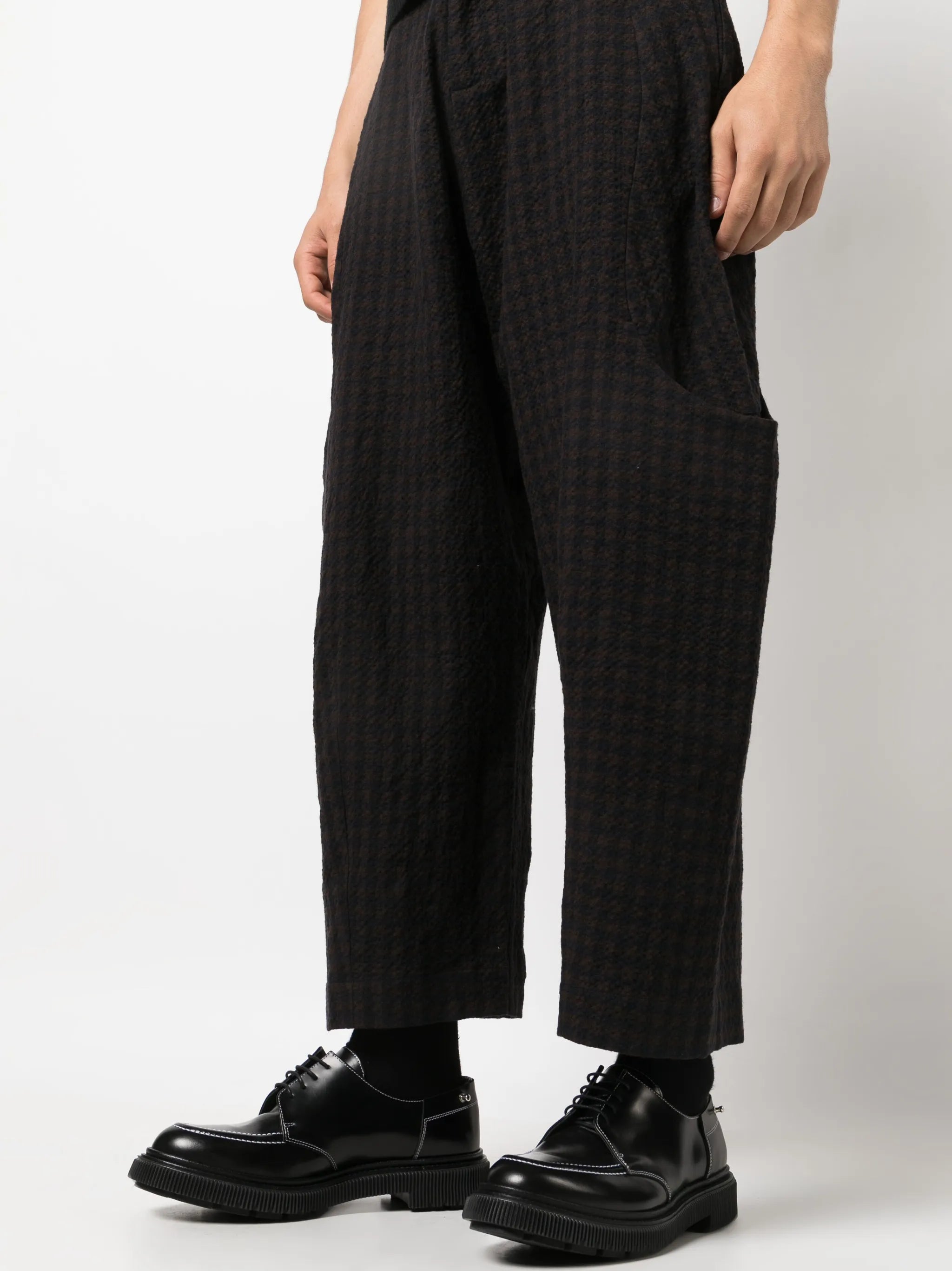 Malay check-print loose trousers