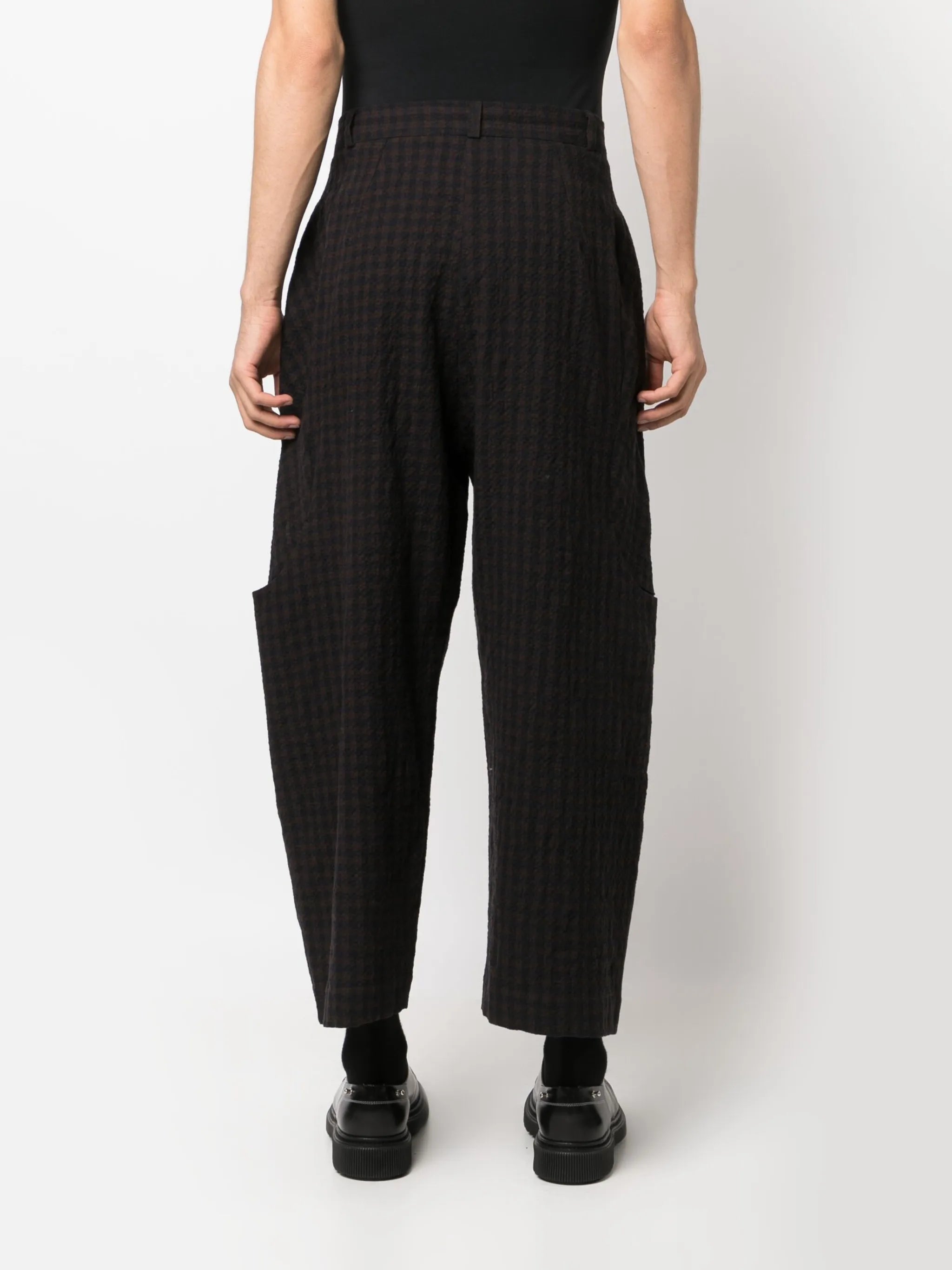 Malay check-print loose trousers