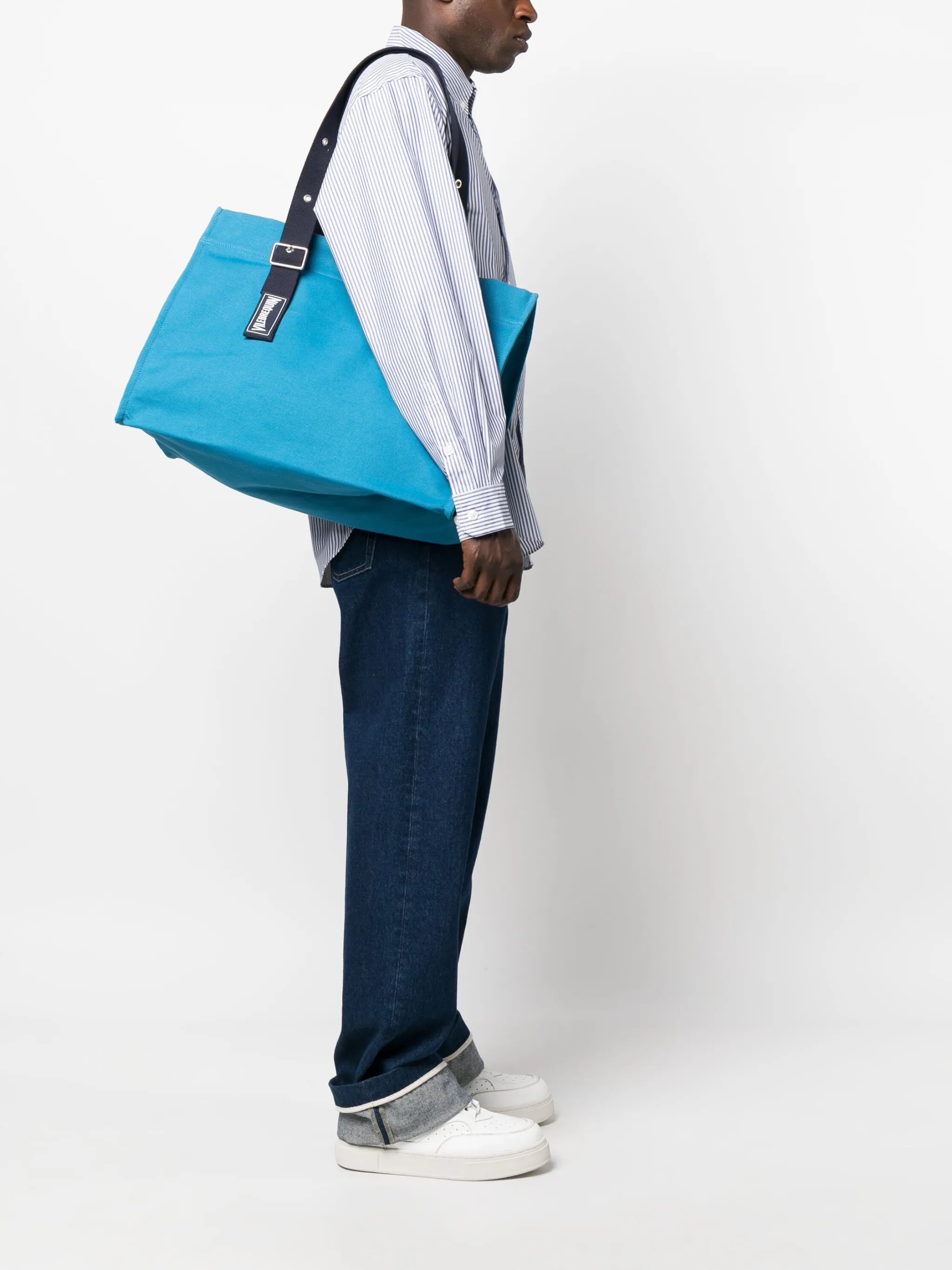 logo-patch canvas tote bag