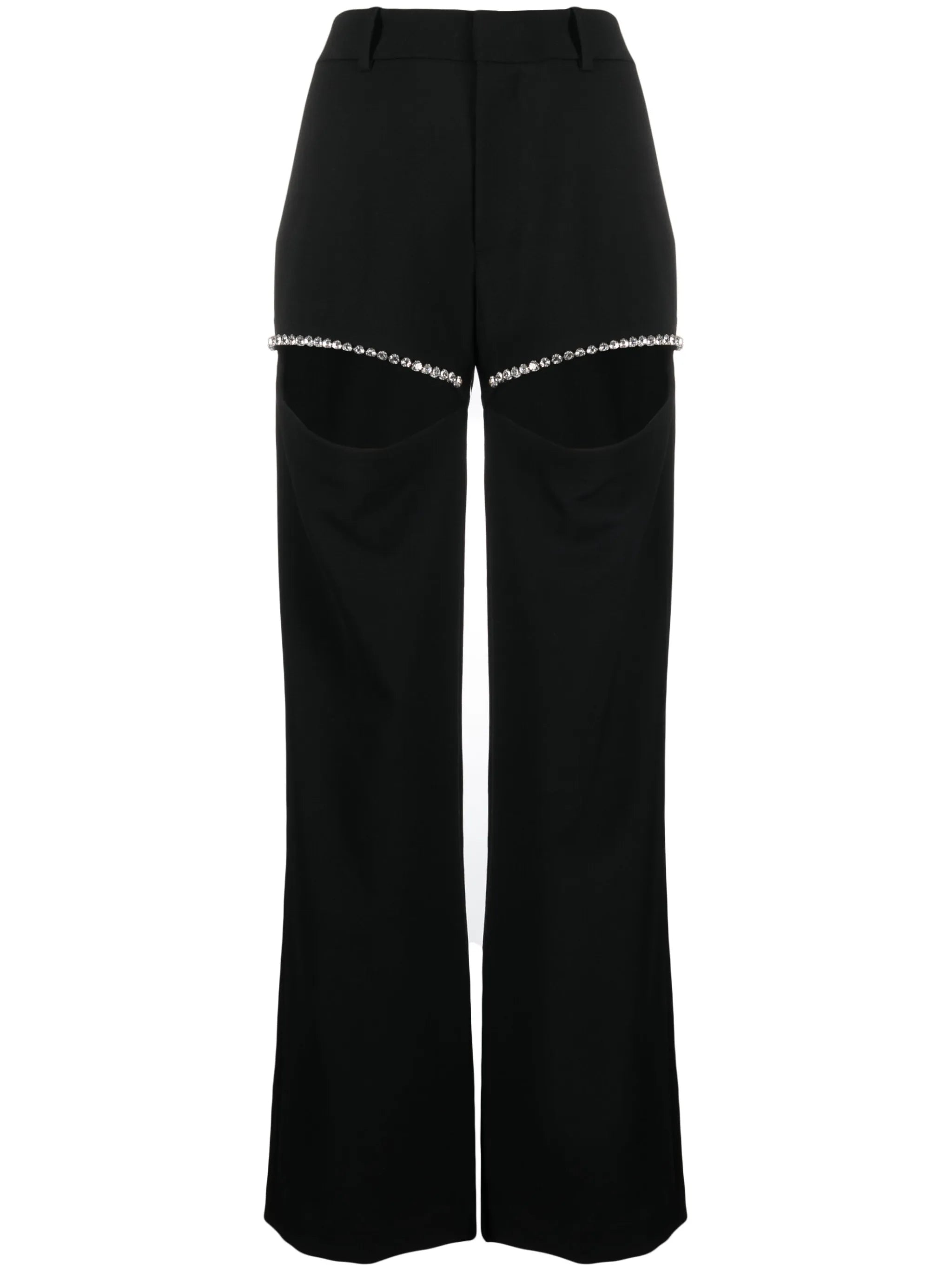 crystal-embellished cut-out trousers