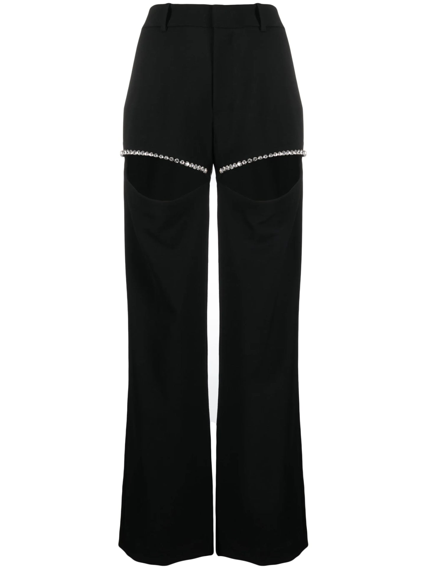 crystal-embellished cut-out trousers