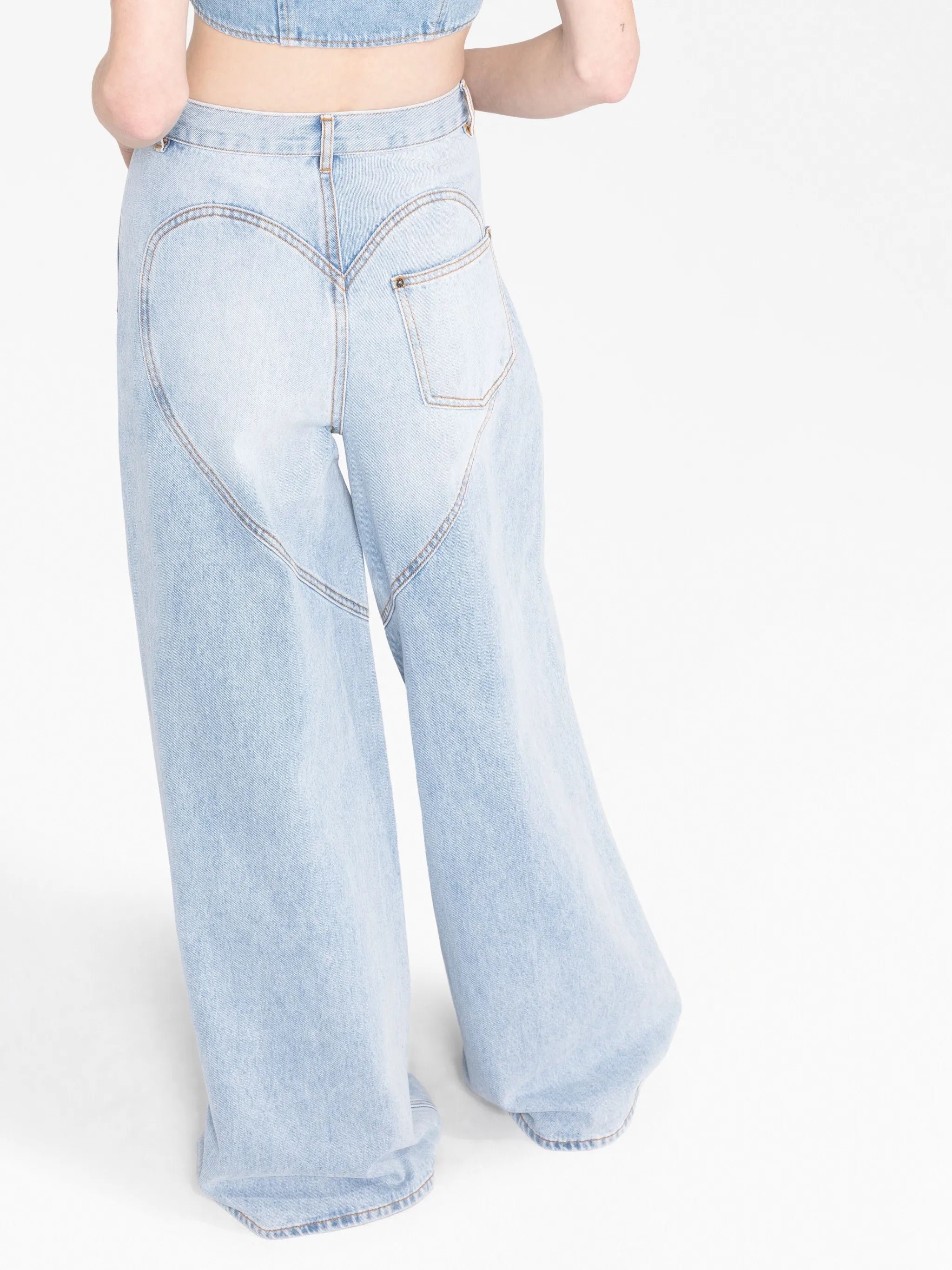 wide-leg crystal jeans