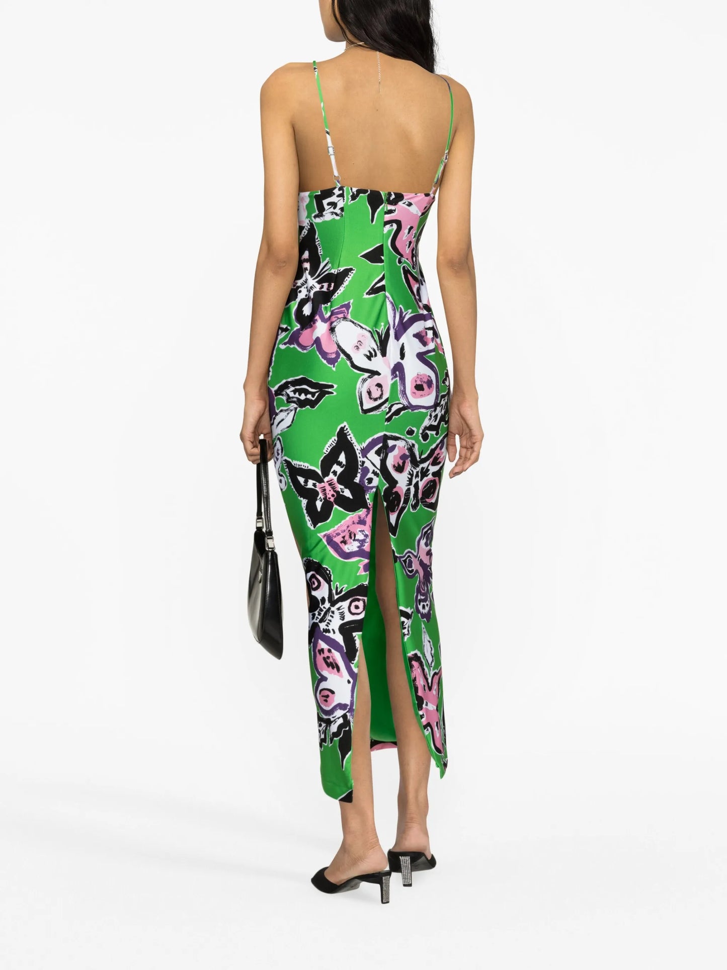 butterfly-print maxi dress