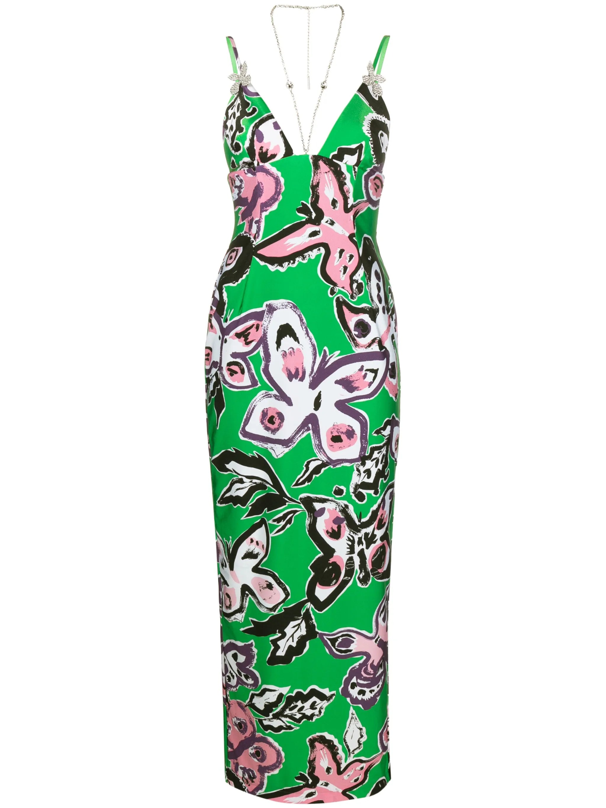 butterfly-print maxi dress