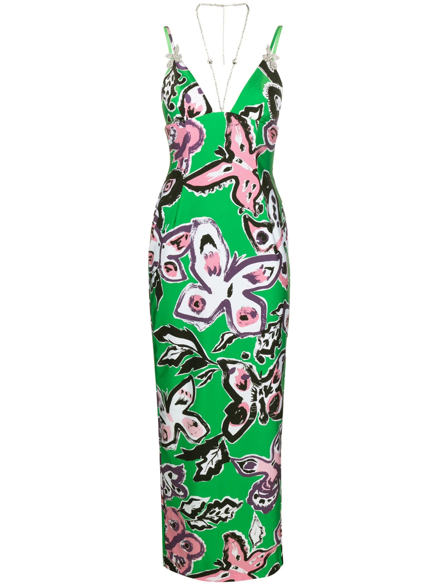 butterfly-print maxi dress
