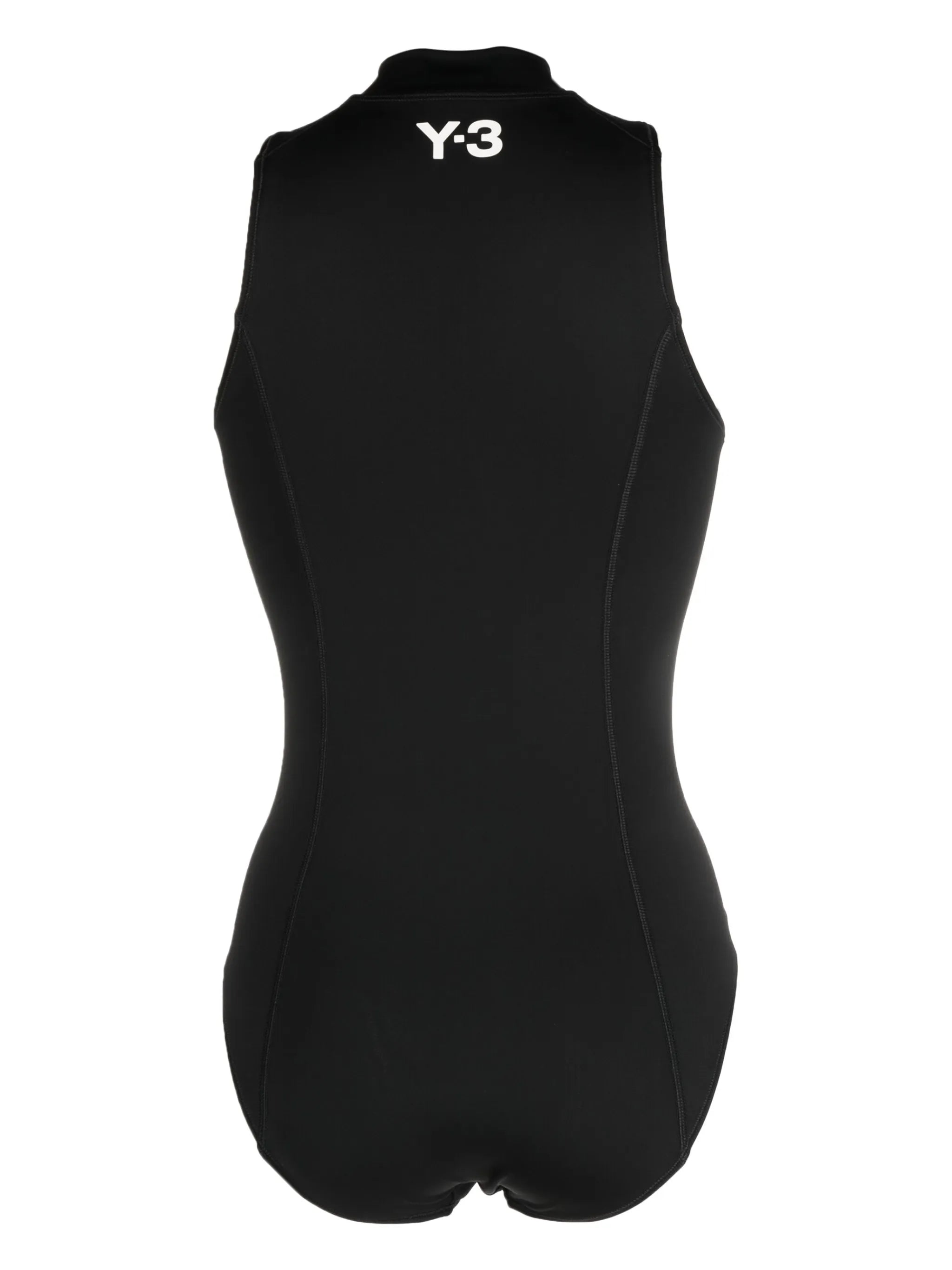 high-neck half-zip swimsuit