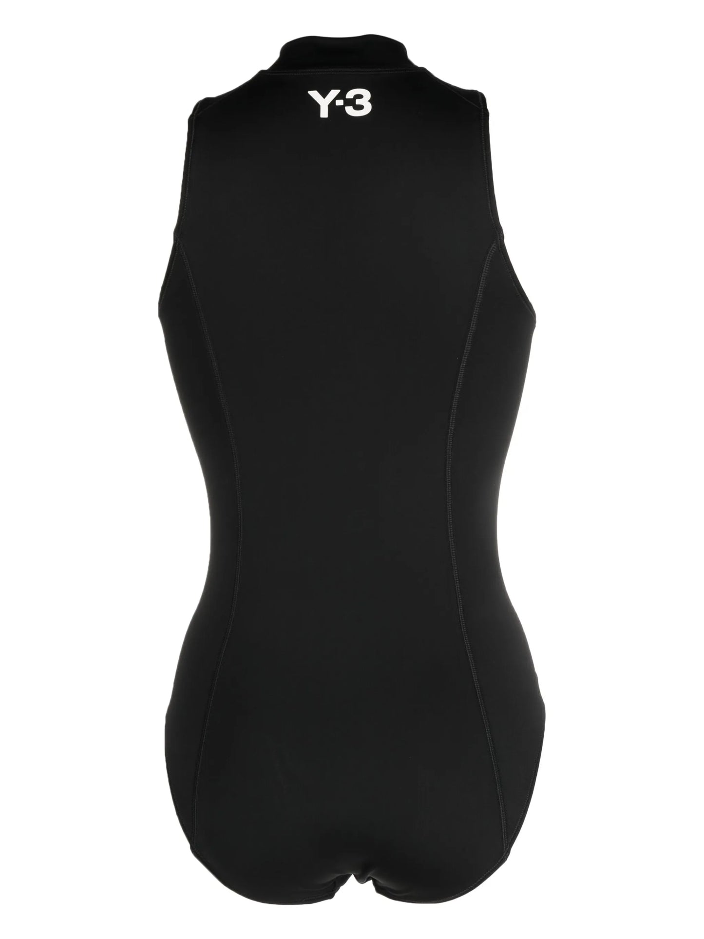 high-neck half-zip swimsuit