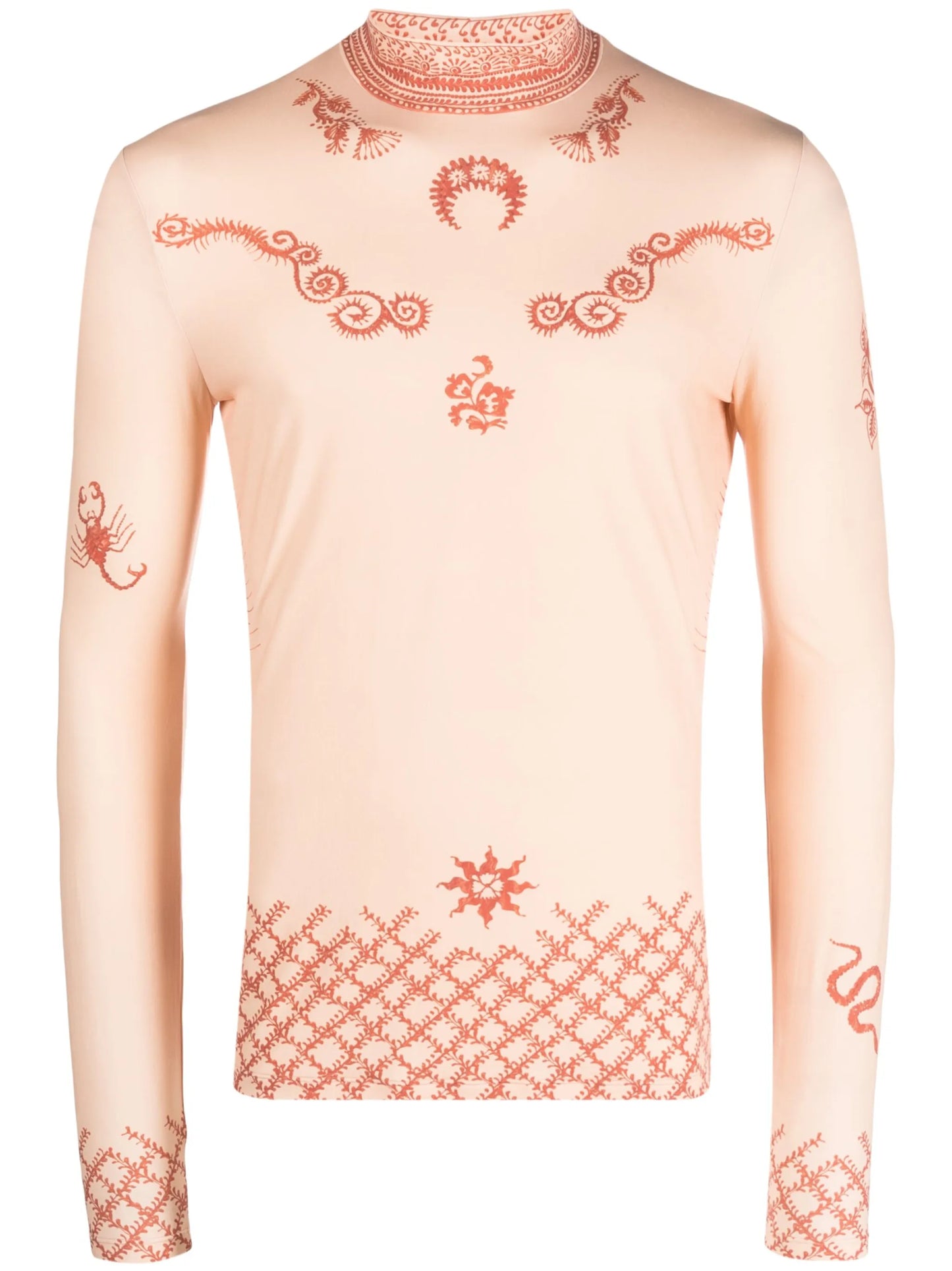 Regenerated Henna-print top