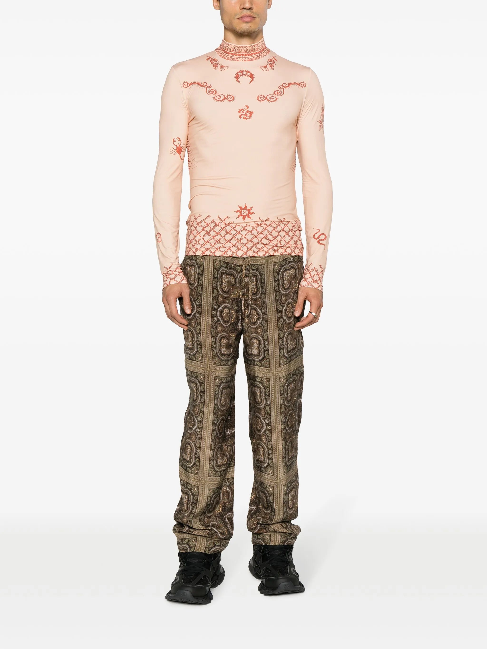 Regenerated Henna-print top