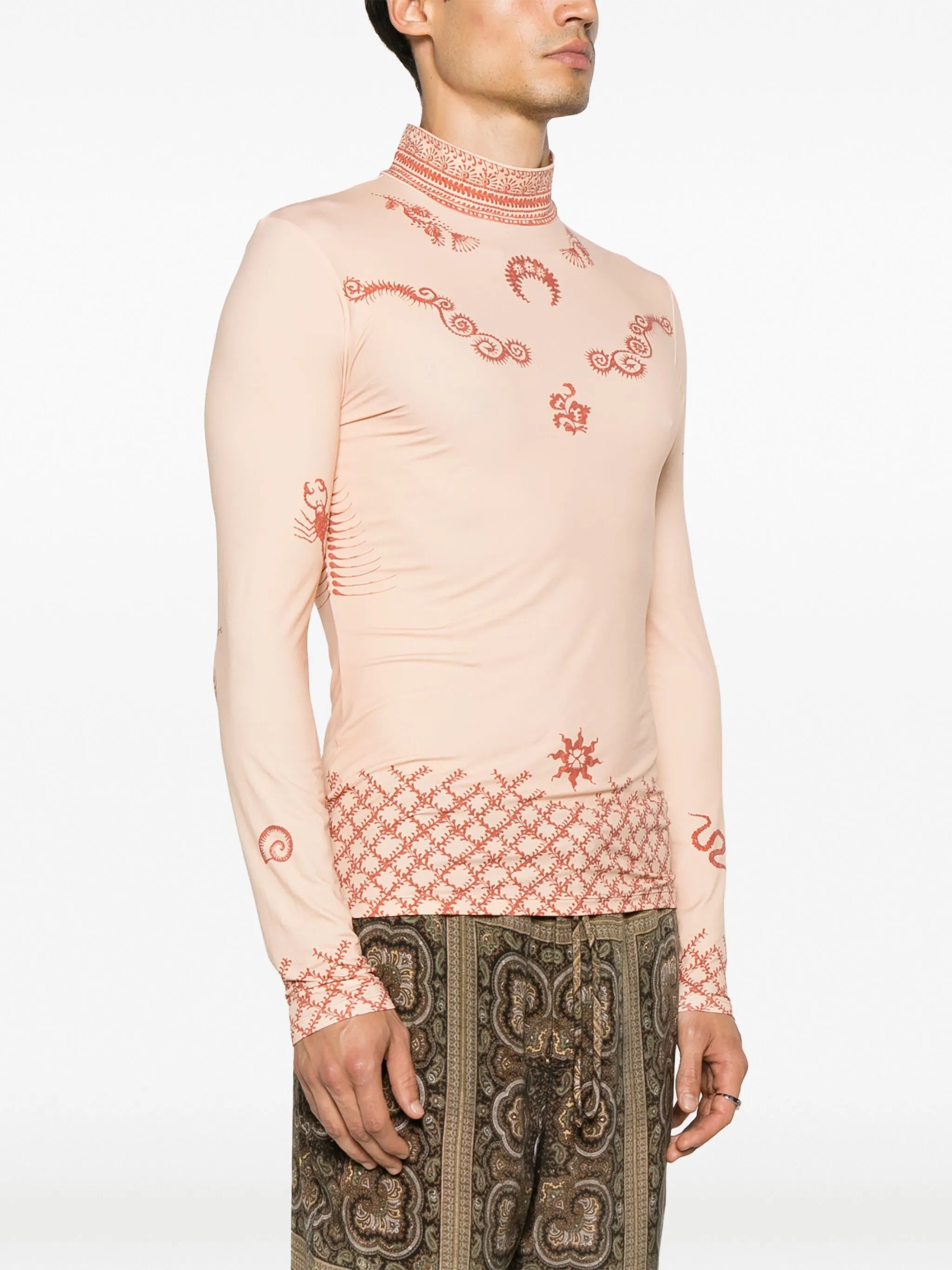 Regenerated Henna-print top