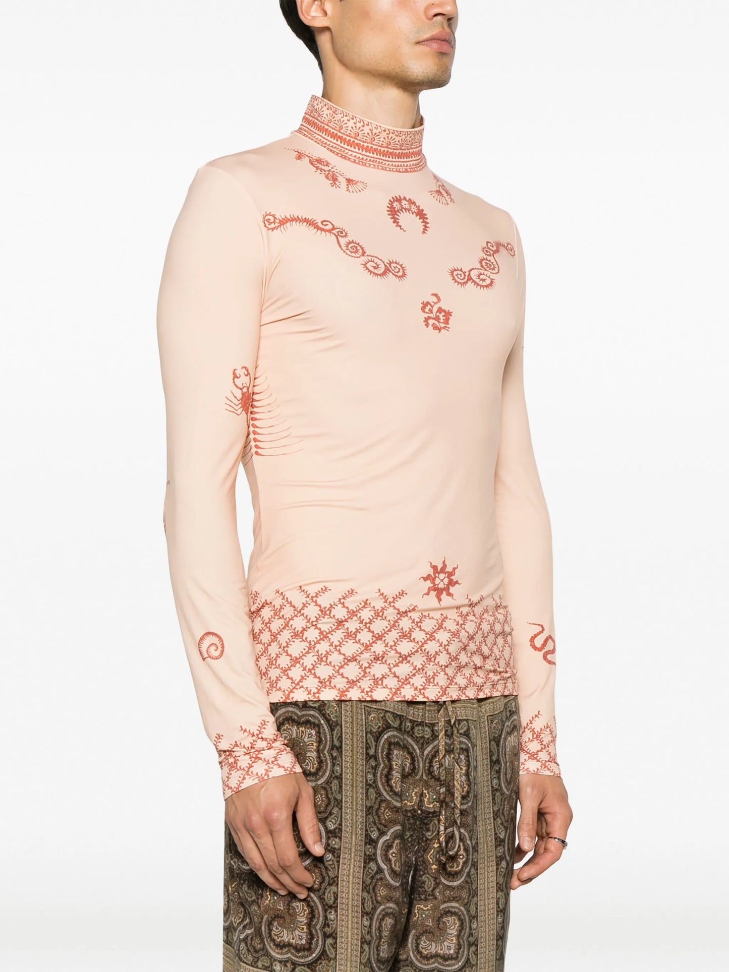 Regenerated Henna-print top