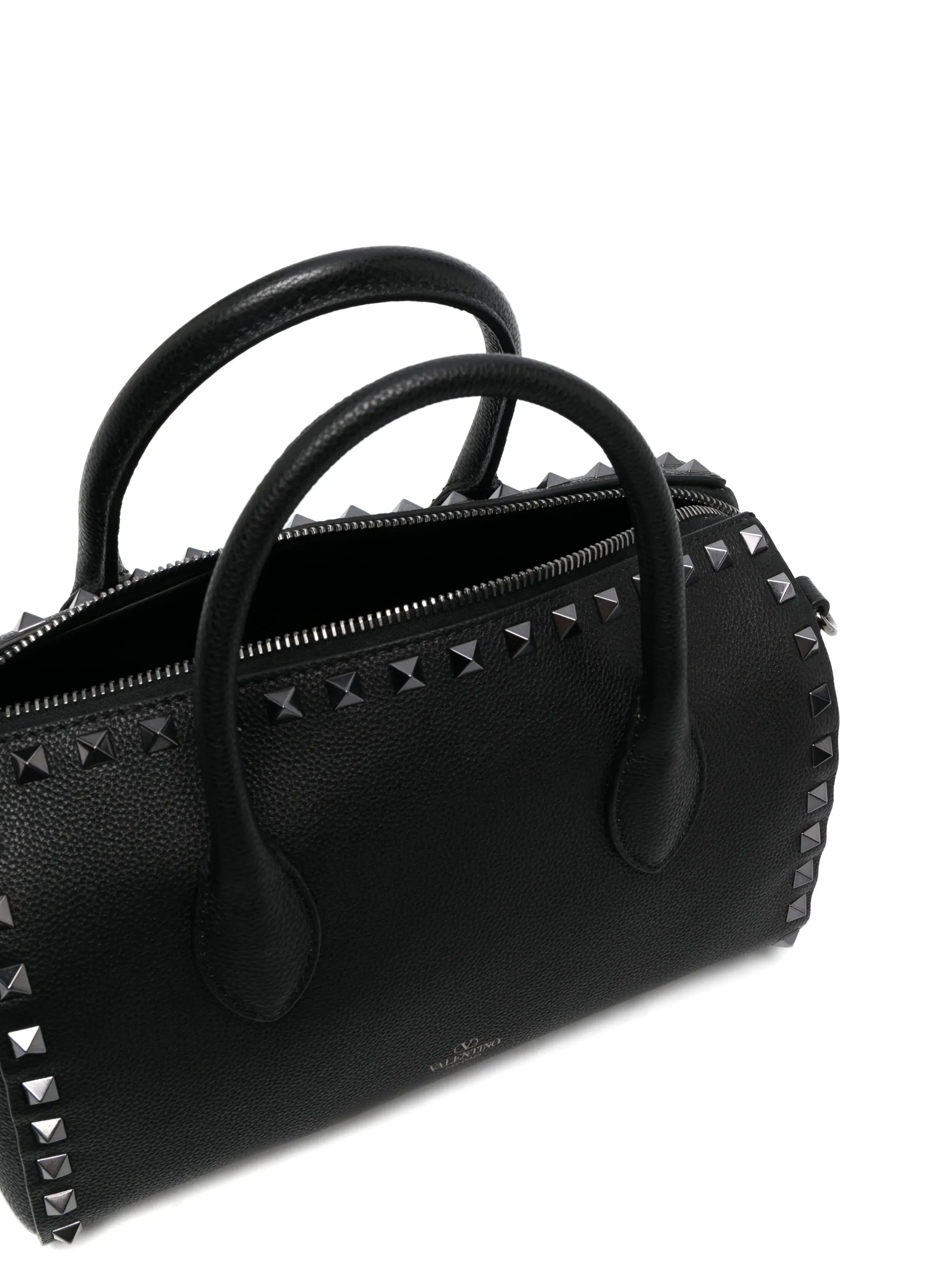 Rockstud leather tote bag