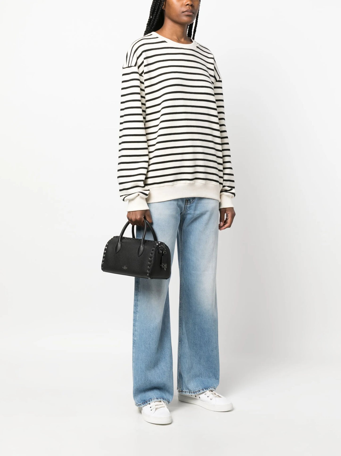 Rockstud leather tote bag