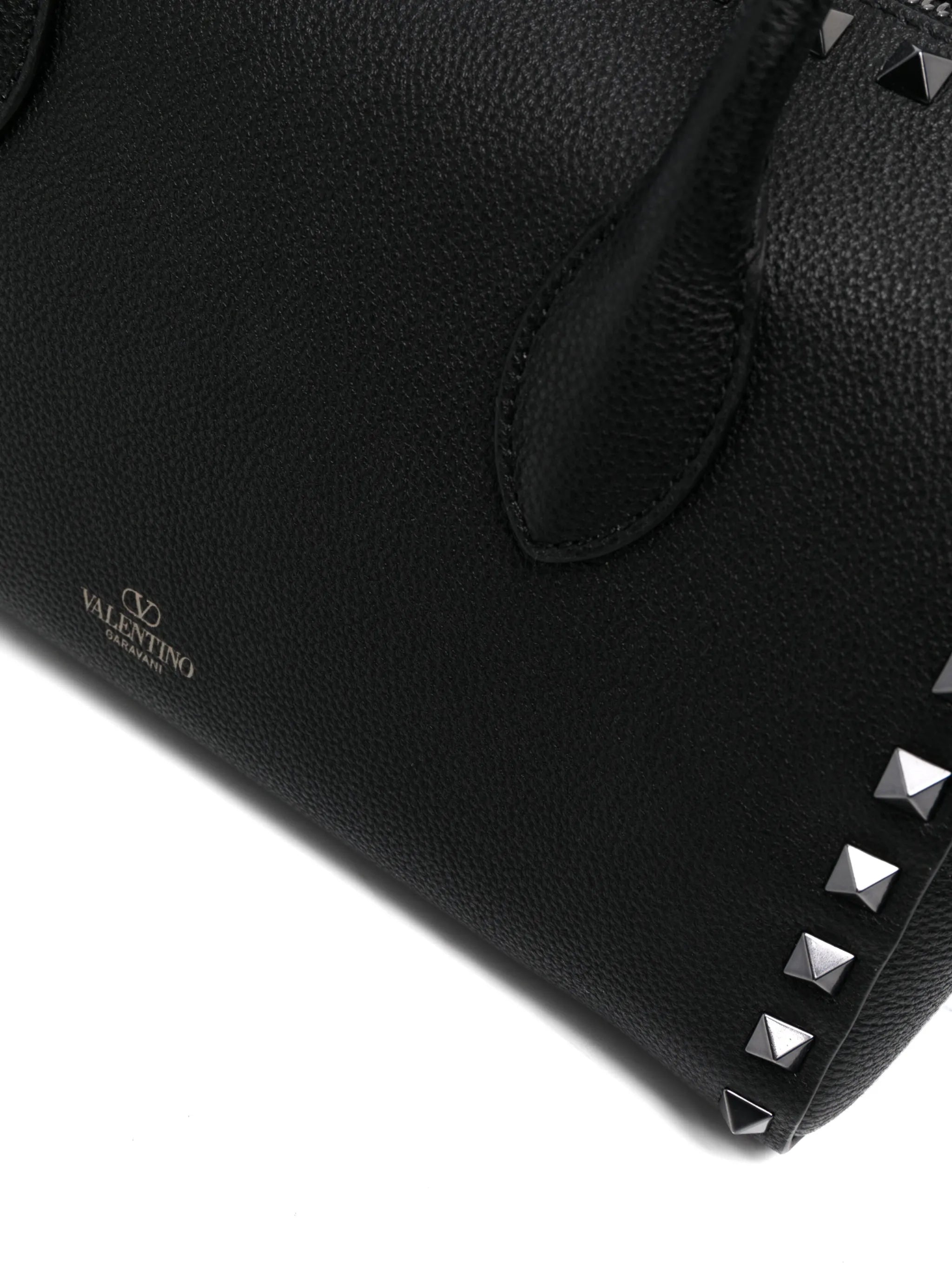 Rockstud leather tote bag