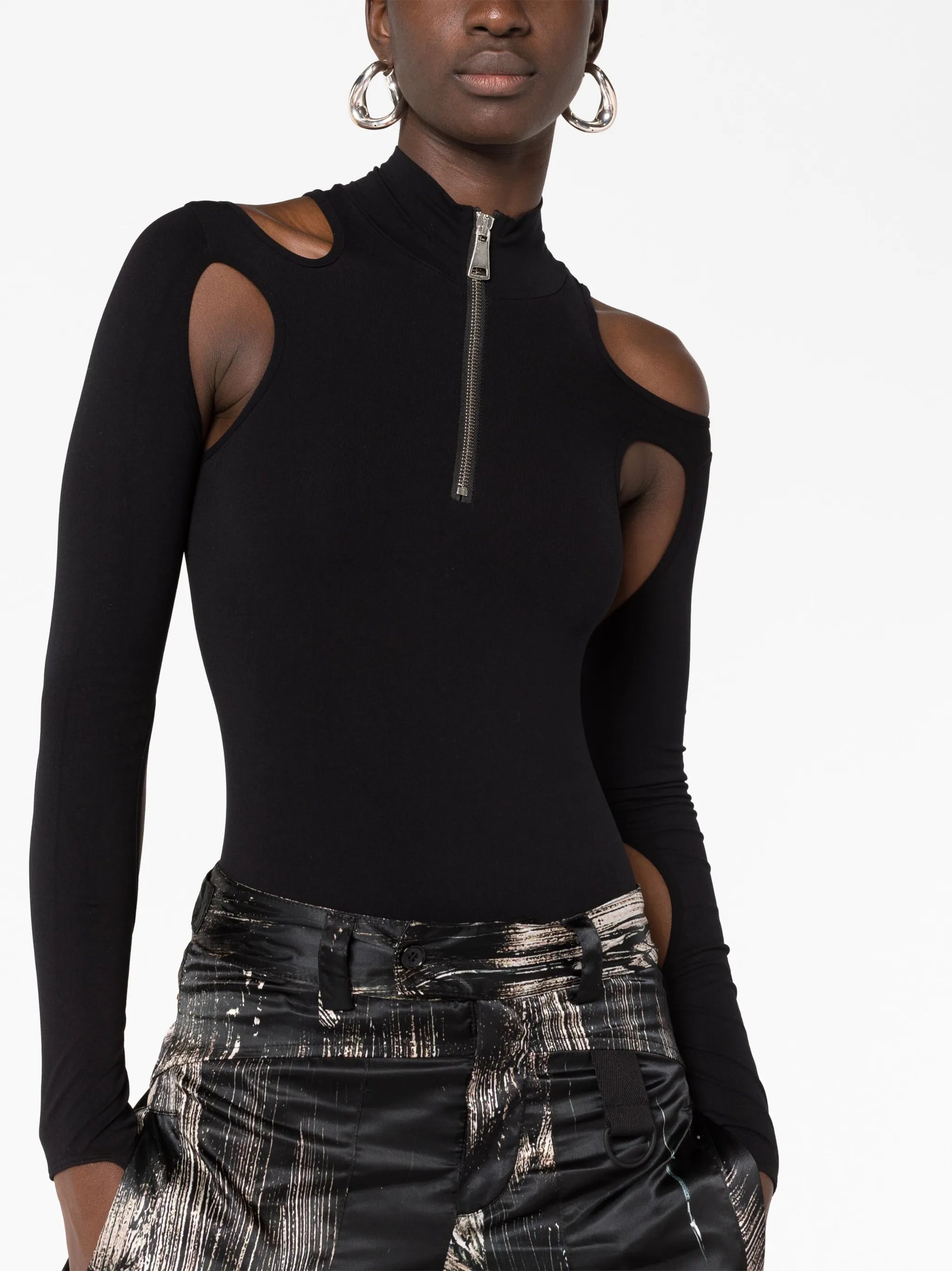 sculpted jersey cut-out bodysuit
