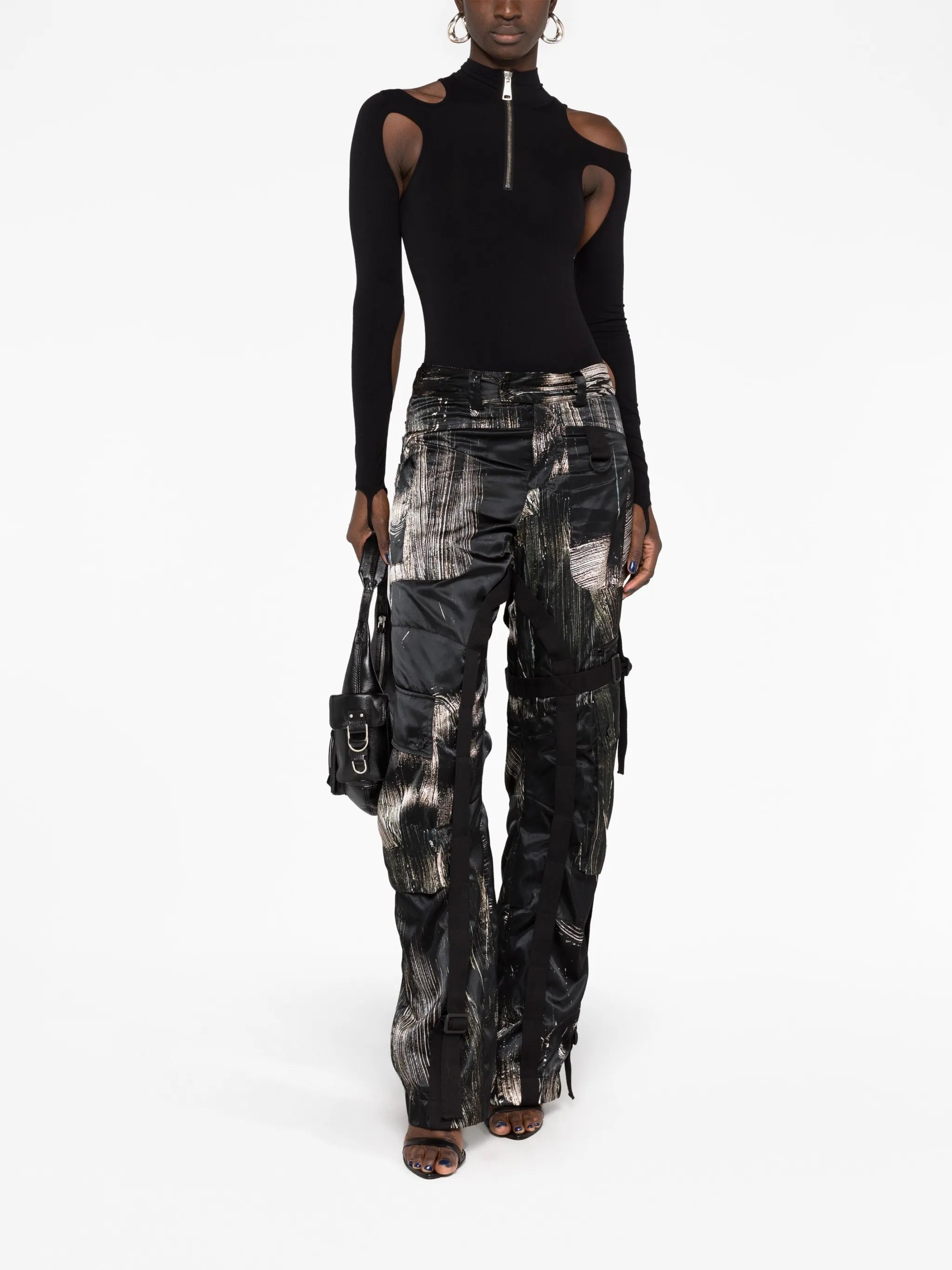 sculpted jersey cut-out bodysuit