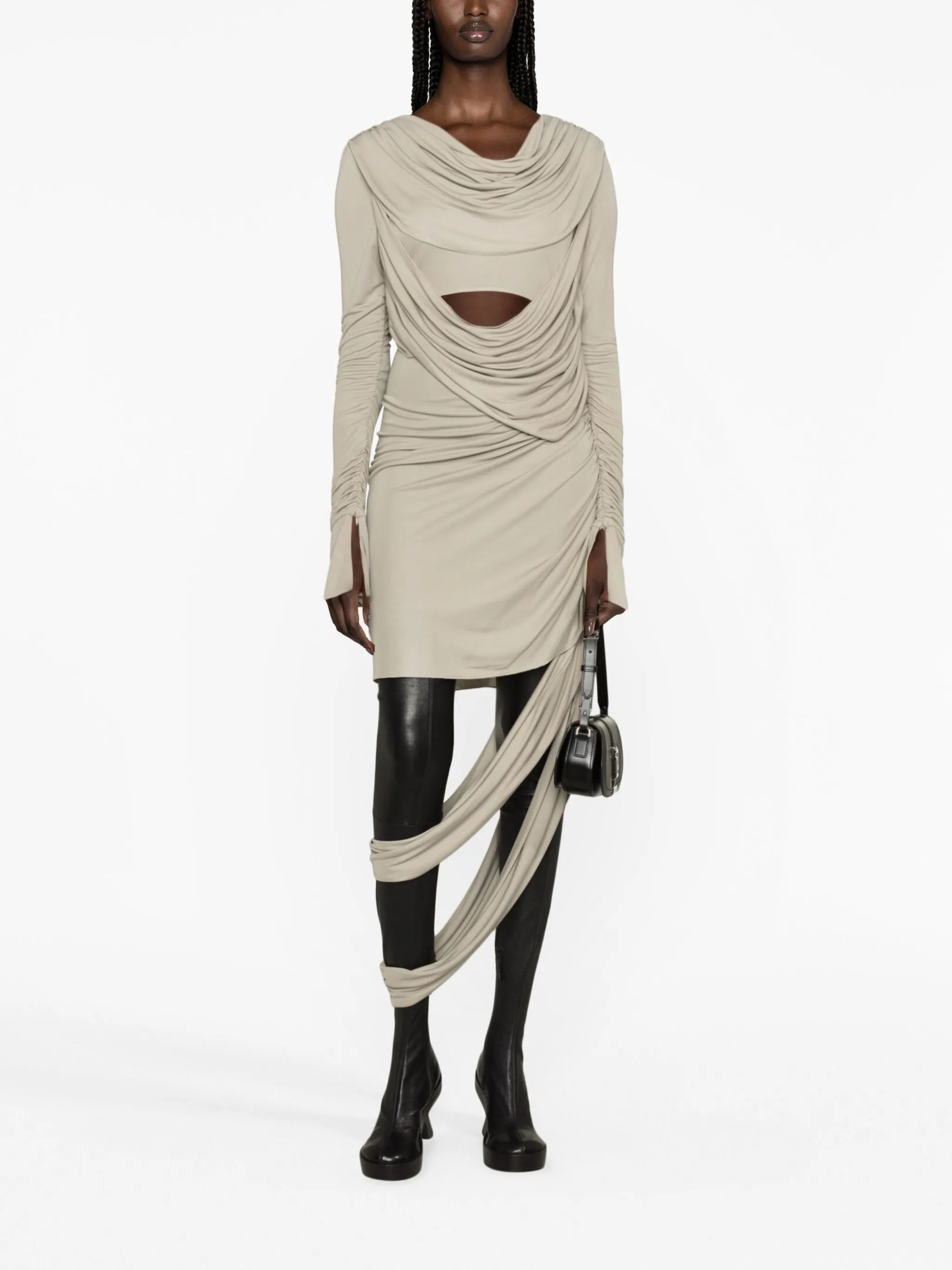 draped cut-out dress