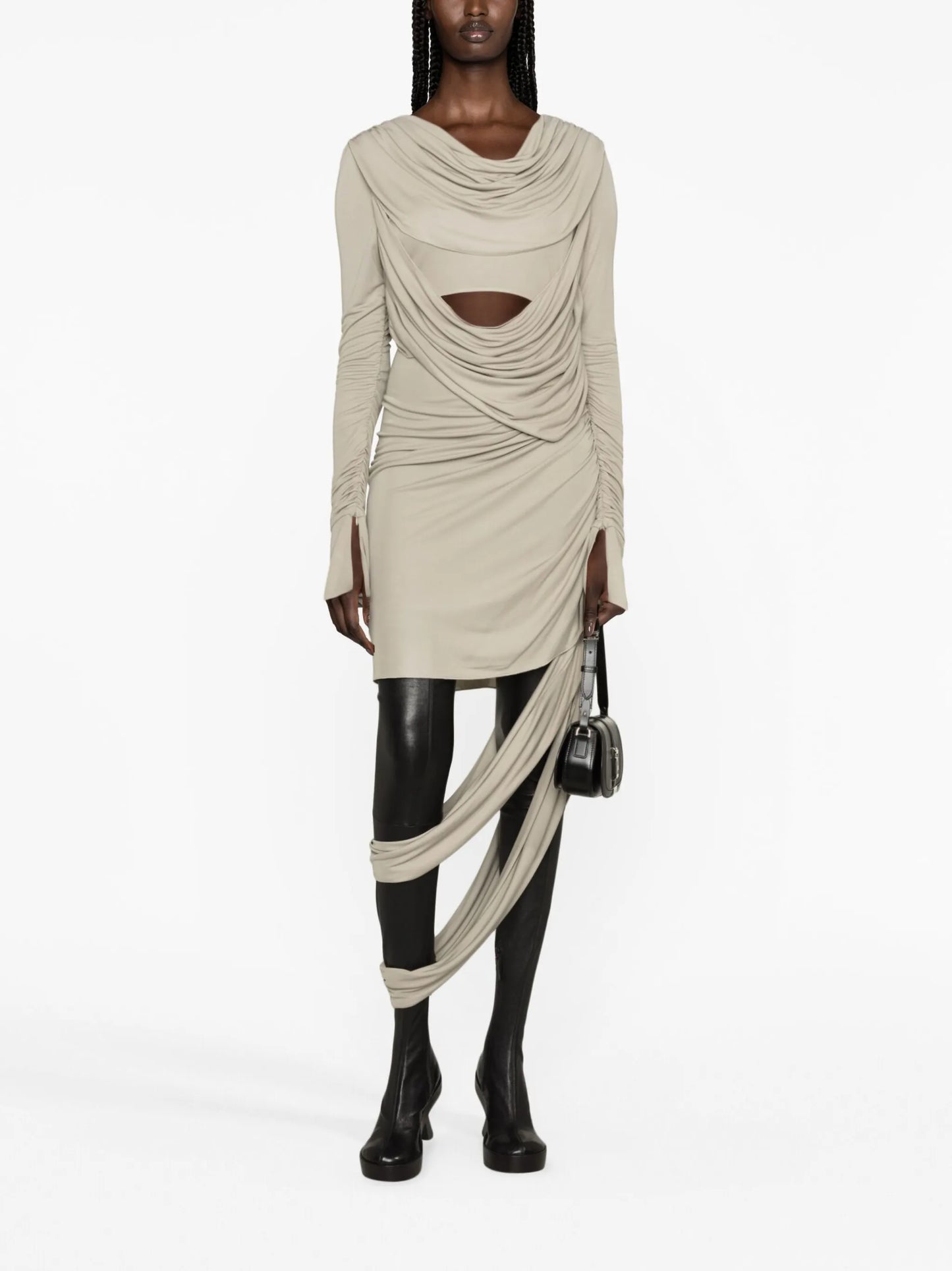 draped cut-out dress