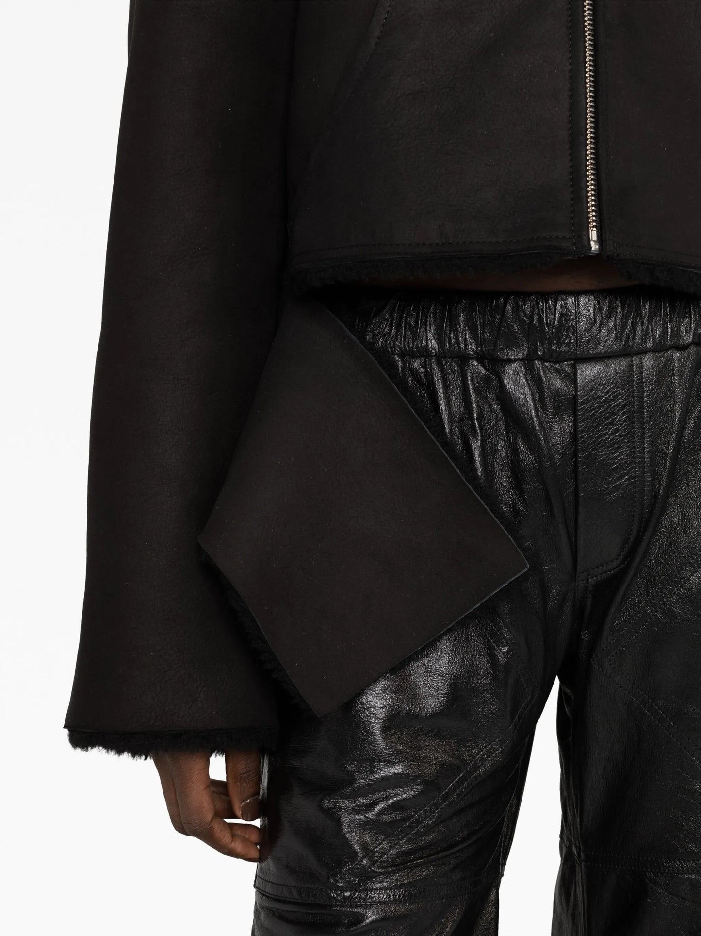 reversible shearling cropped jacket