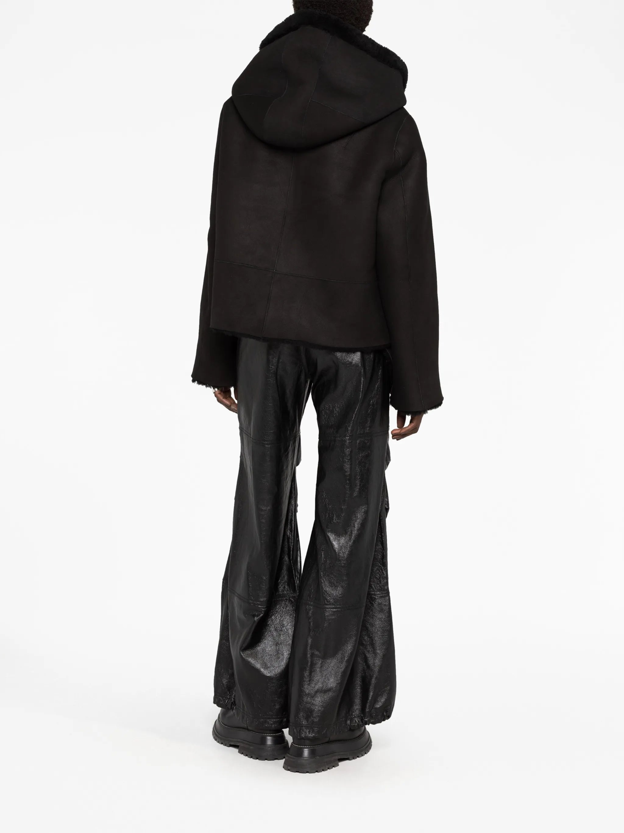 reversible shearling cropped jacket