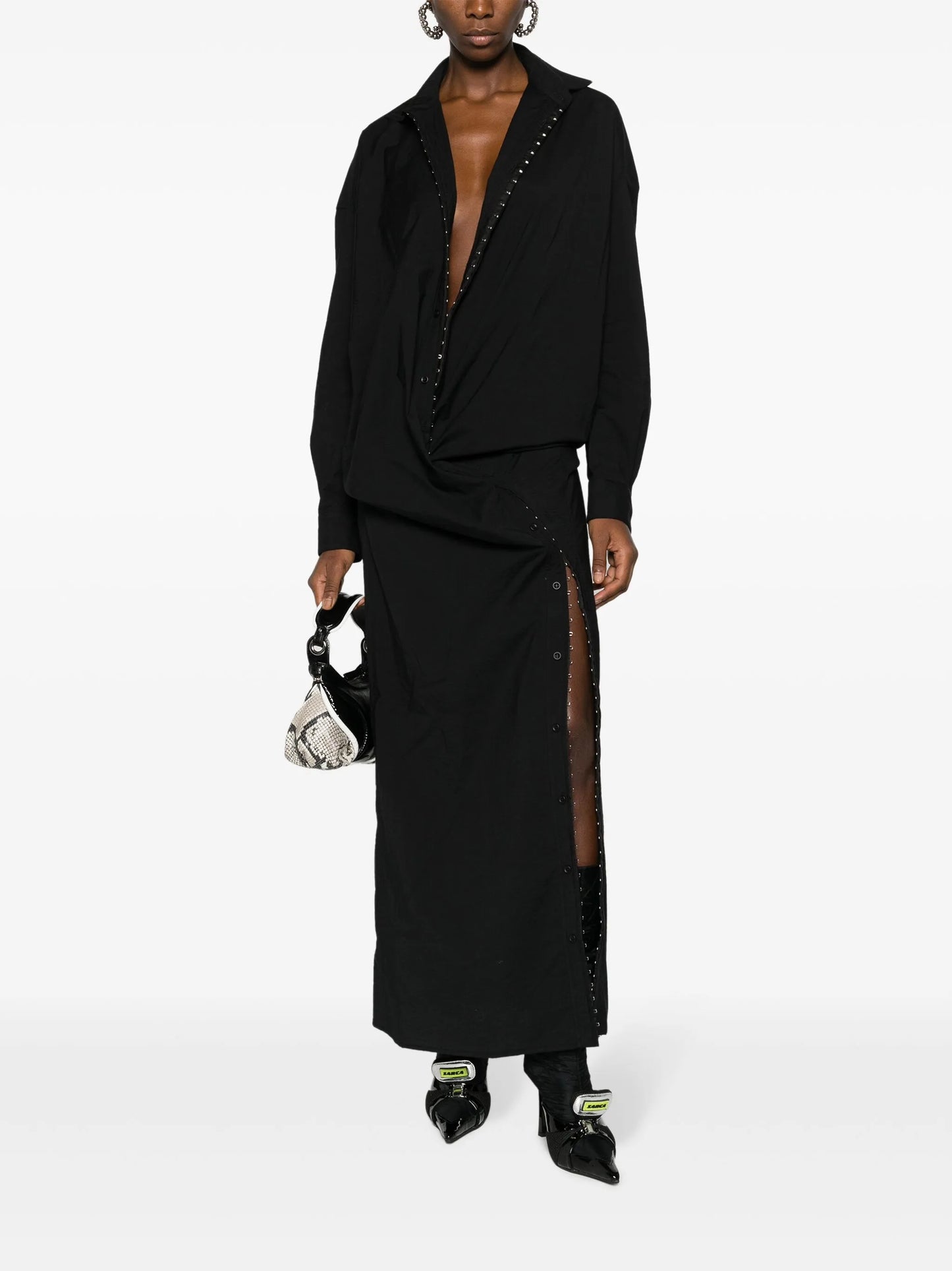 asymmetric maxi shirtdress