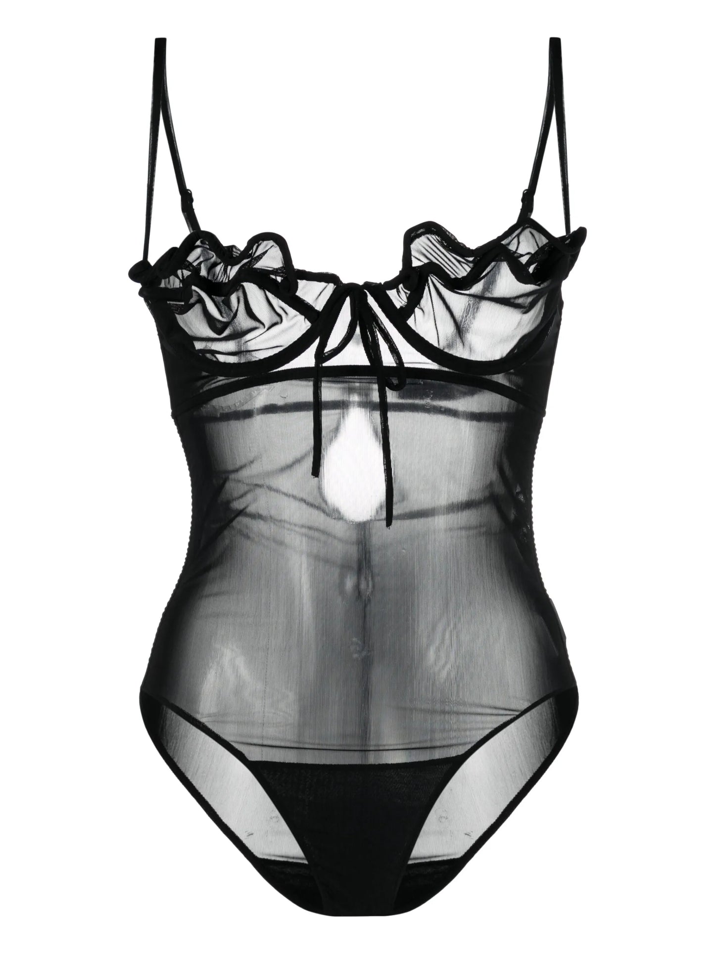 sheer-construction underwired bodysuit