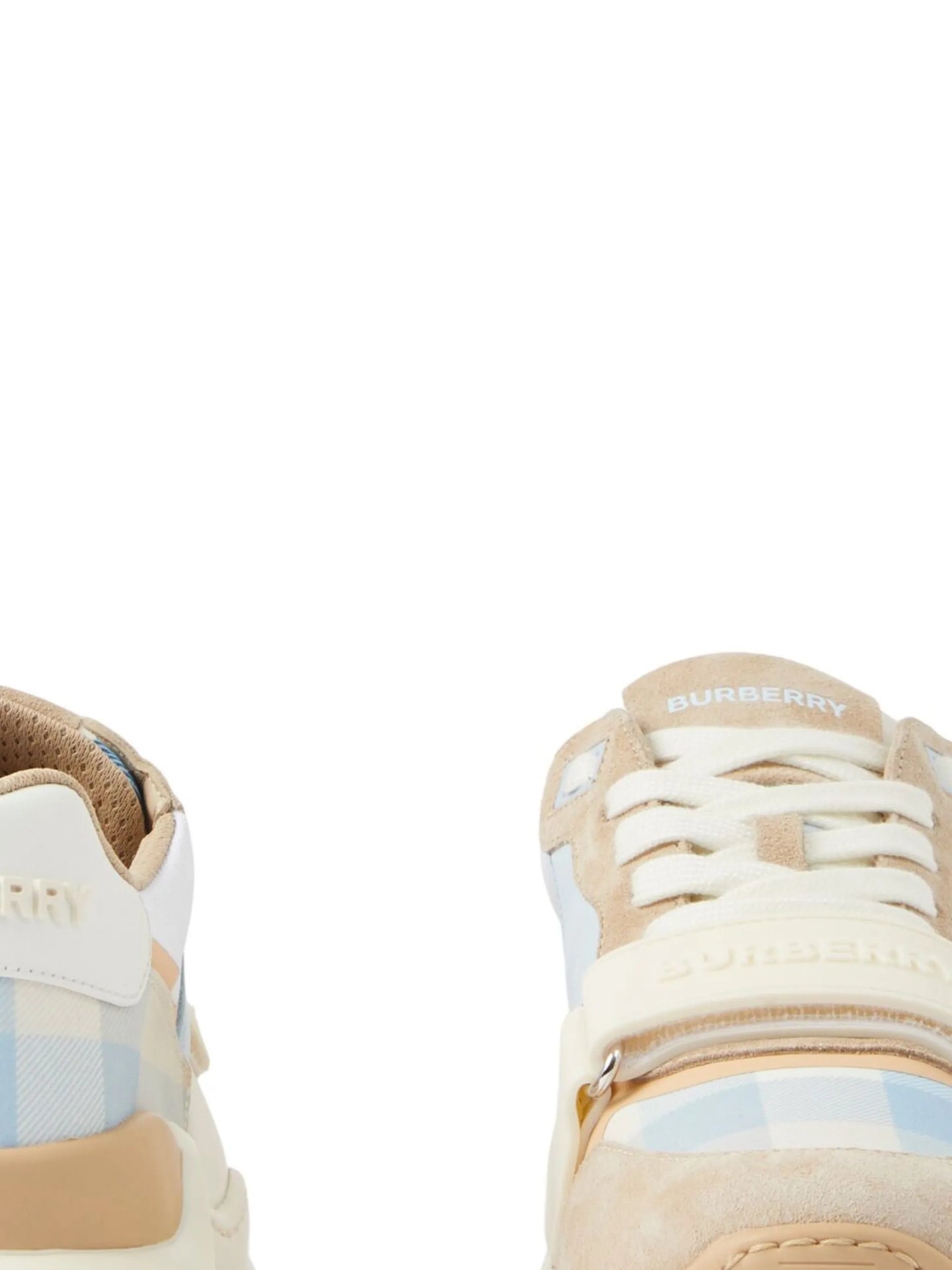 check-pattern lace-up sneakers