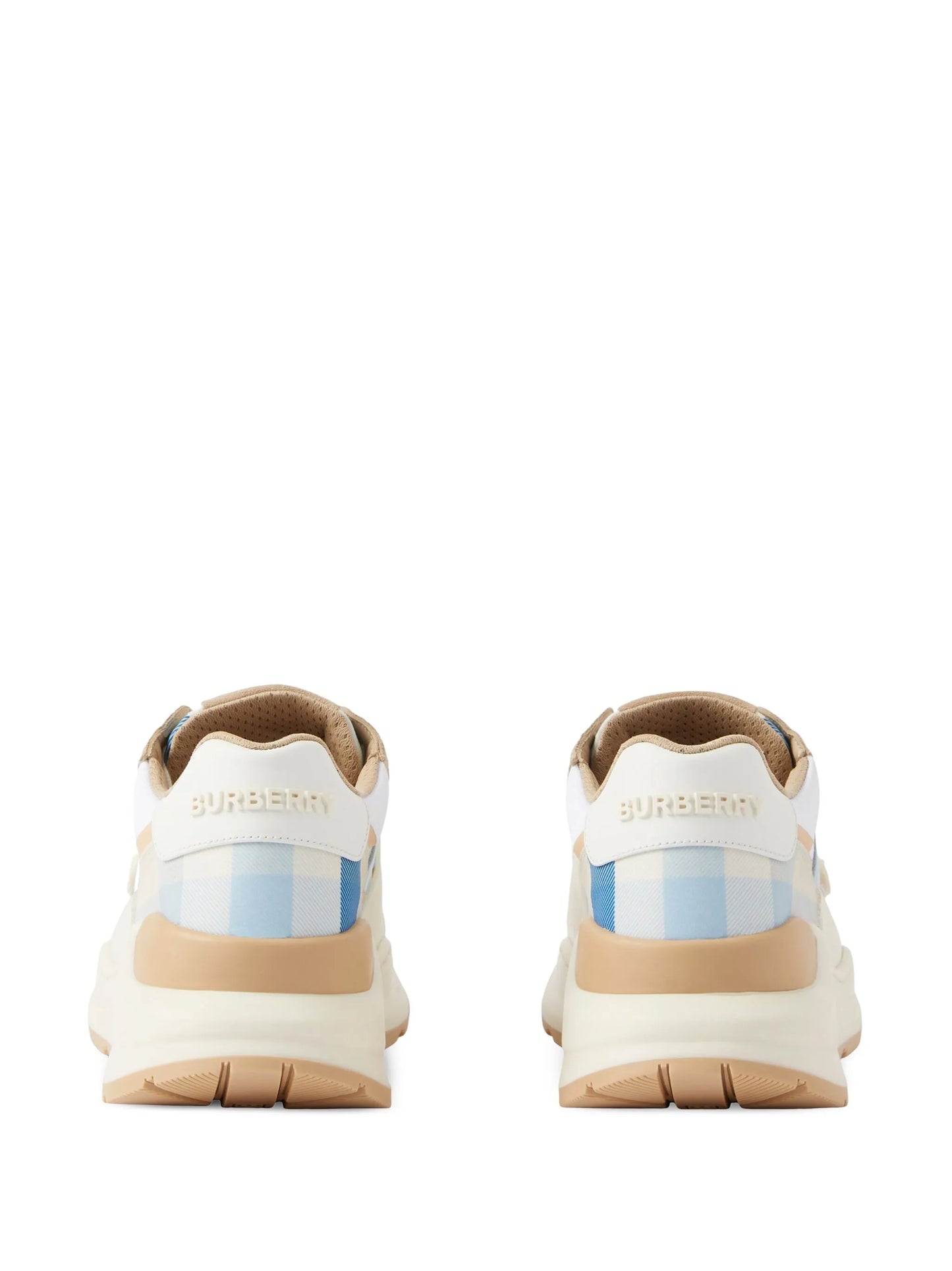 check-pattern lace-up sneakers