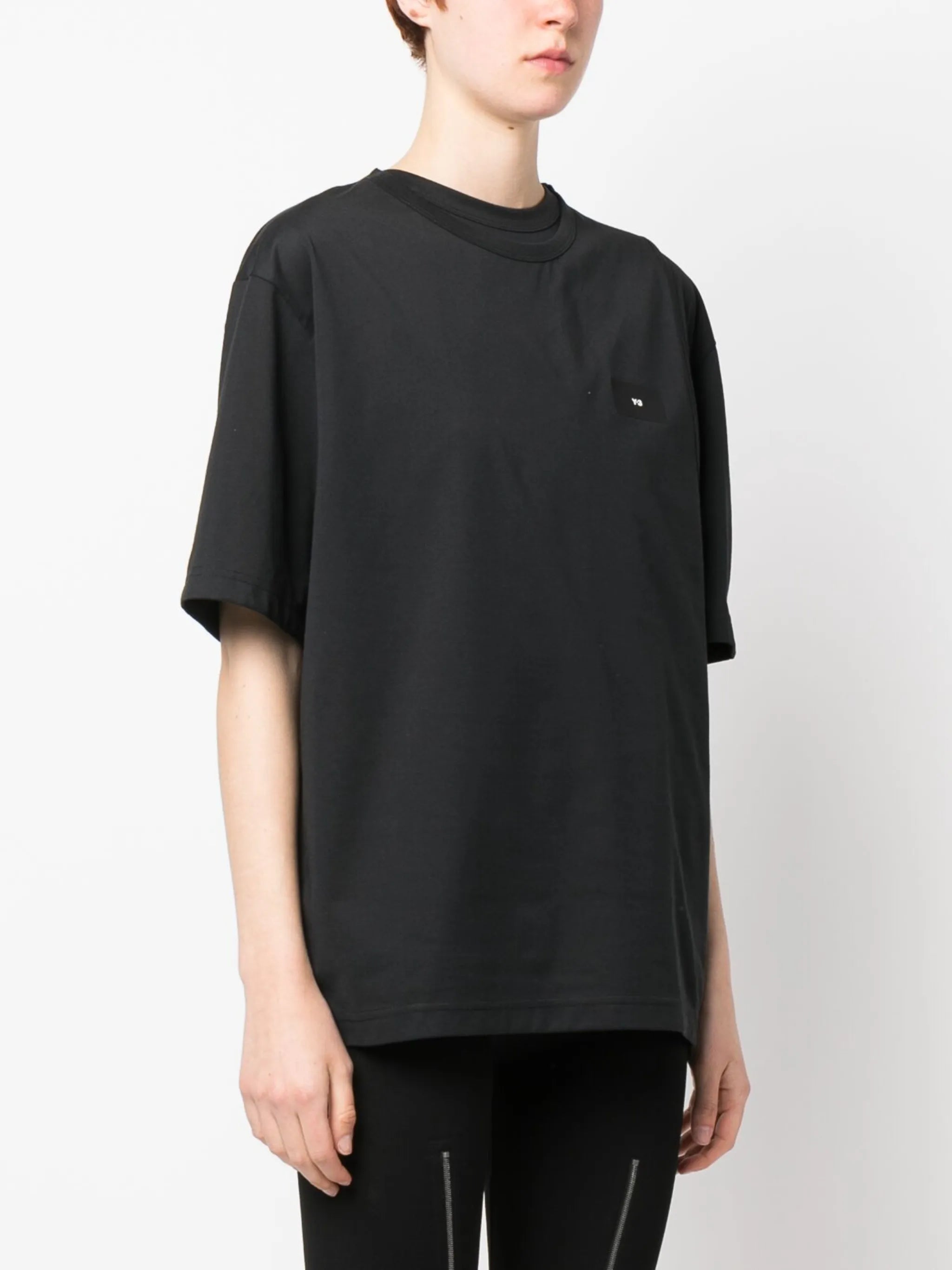 layered-neck logo-print T-shirt