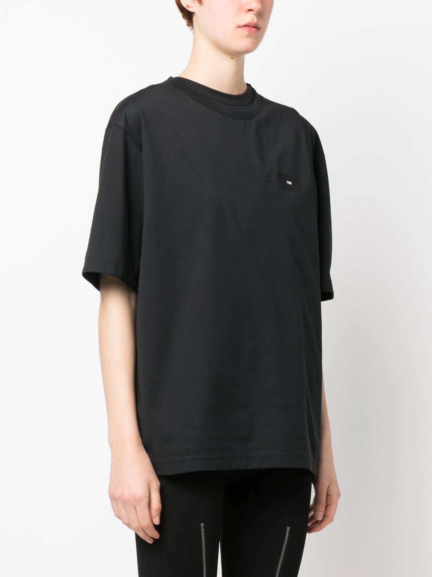 layered-neck logo-print T-shirt